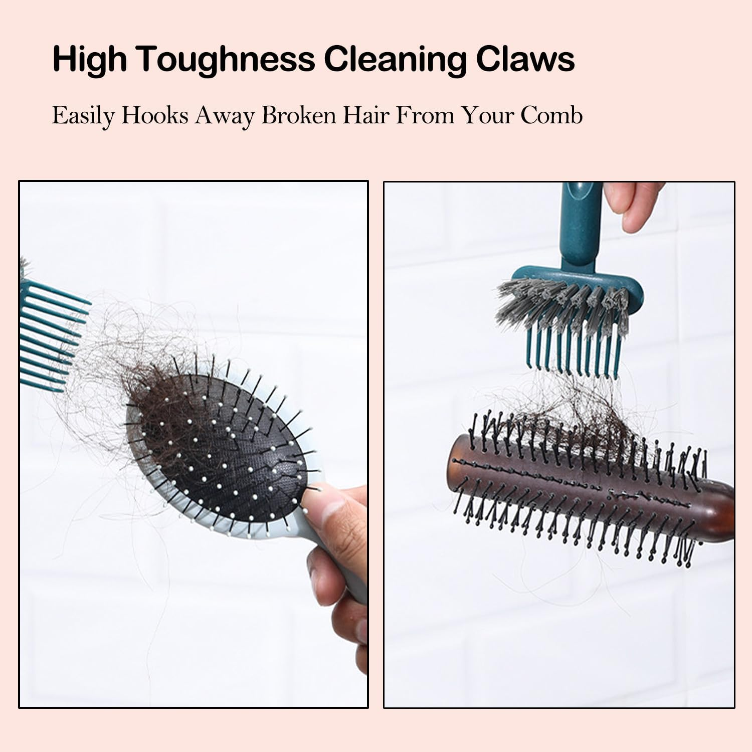 Pack of 2 Hair Brush Rake, Comb Cleaner Brush, 2-In-1 Cleaning Tool Comb Cleaner Brush, Comb Cleaning Brush, 2-In-1 Hair Brush Cleaning Tool, Hair Brush Cleaner Tool