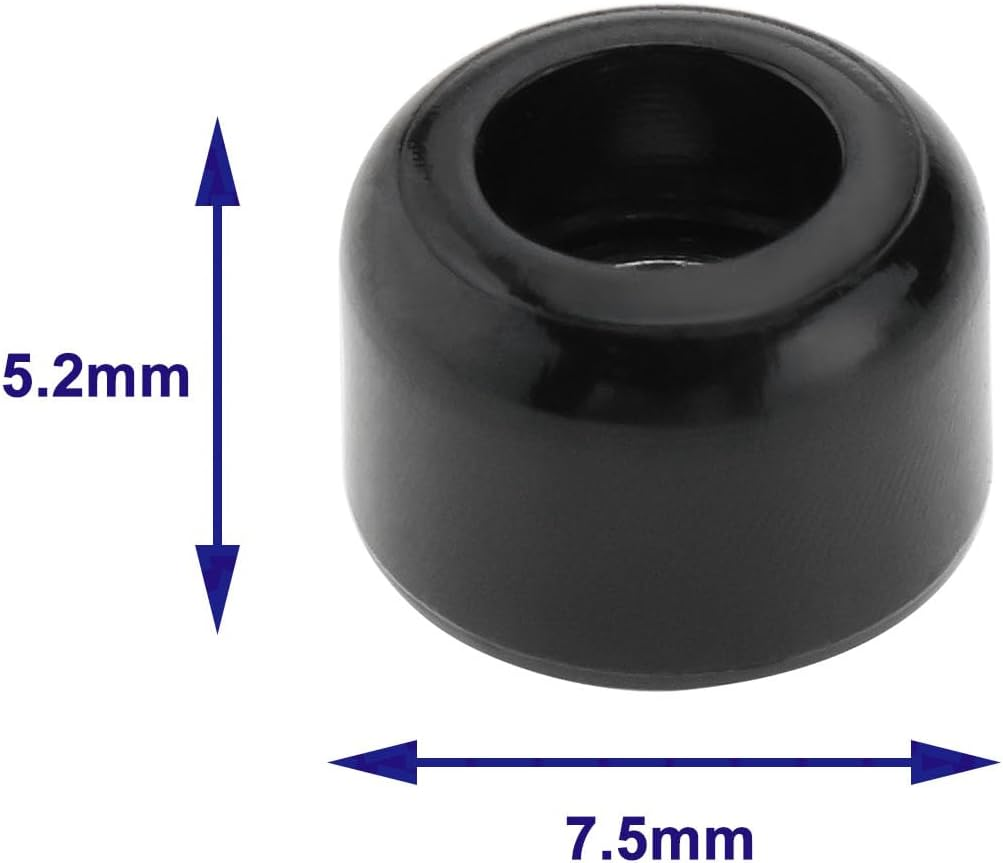 Ecsing 8Pcs Polyurethane CNC Fingerboard Bearing Wheels Professional Mini Skateboard Ball Bearing Wheels for Wooden Fingerboard White/Black 7.5X5.2Mm - White image number 3