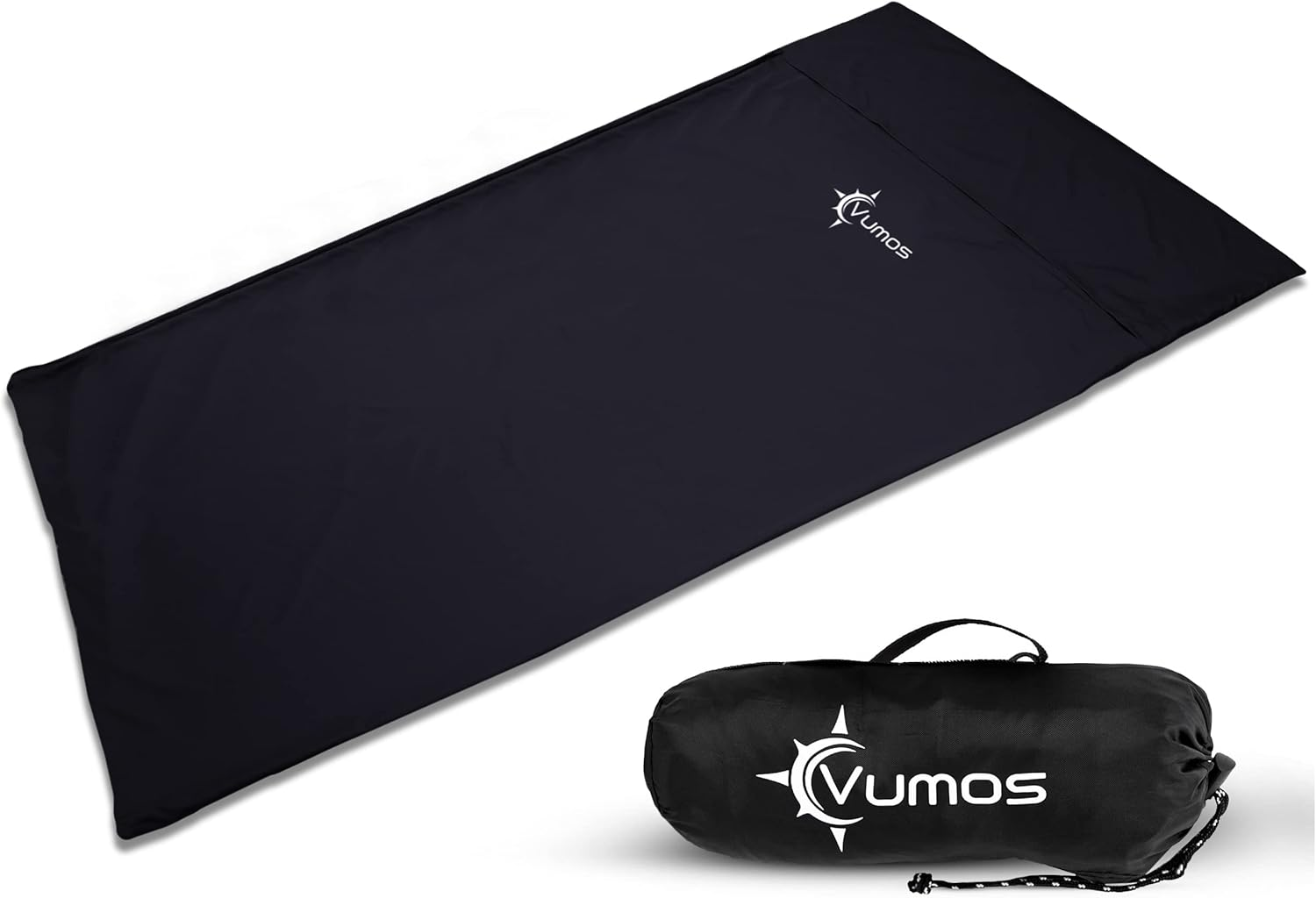 Vumos Sleeping Bag Liner and Camping Sheet - Silk like Material for Travel - Has Full Length Zipper