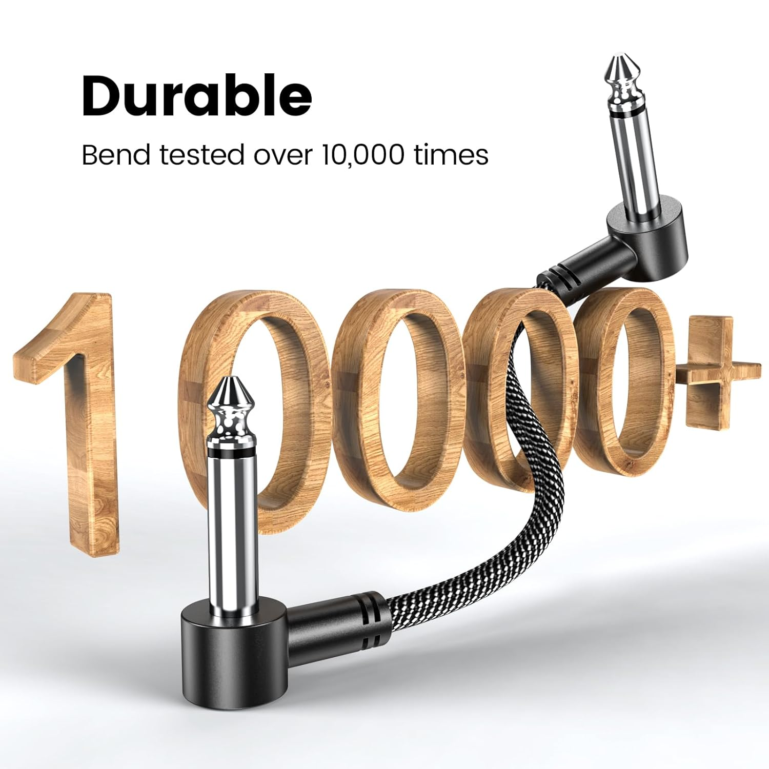 MOSWAG Guitar Patch Cables 3 Pack, 6 Inch Pedal Board Cable 1/4 Inch Guitar Patch Auxiliary Cable Right Angle Guitar Effect Pedal Cables Compatible with Electric Guitar, Bass Guitar image number 3