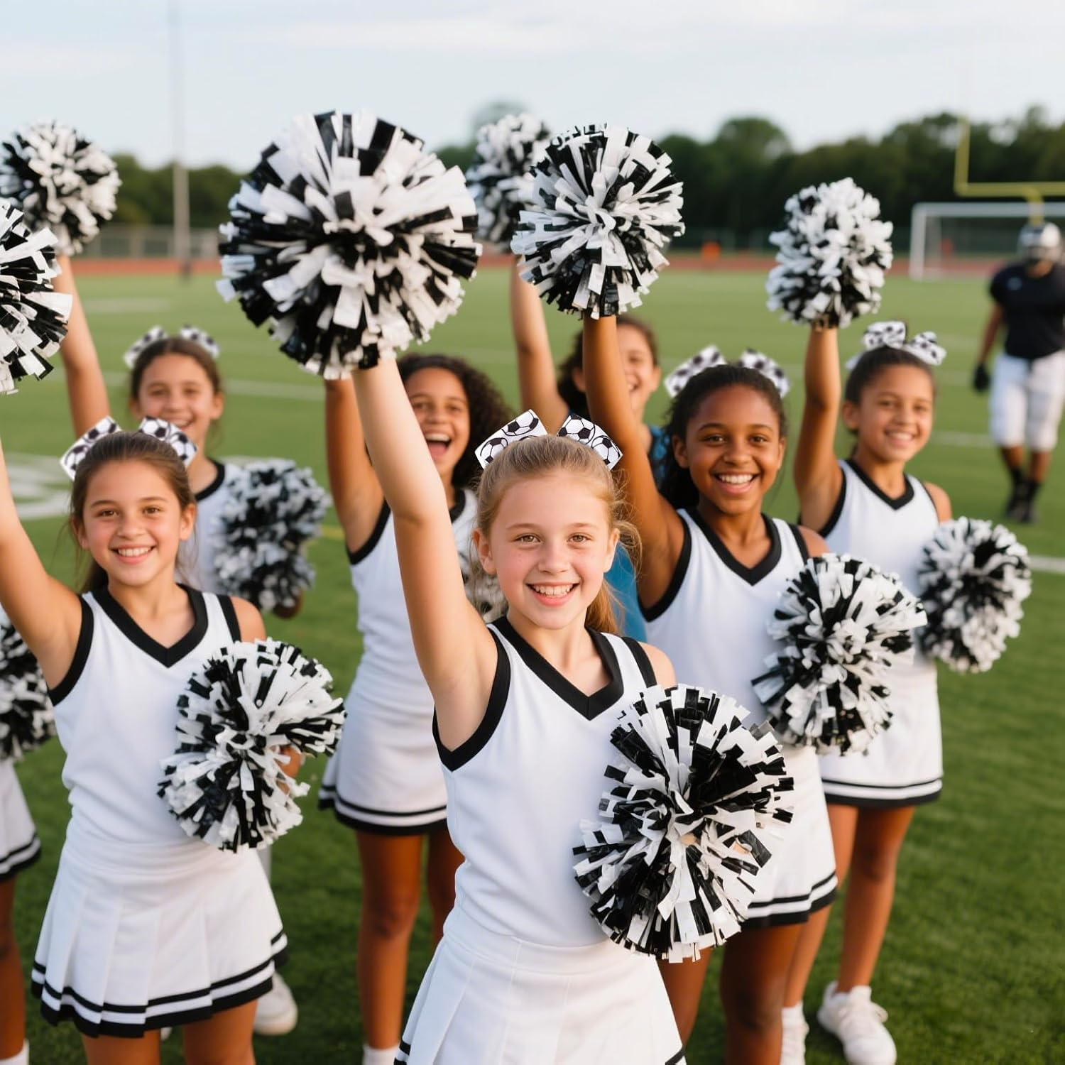 JCLIFE Soccer Hair Ties for Girls | Soccer Sport Hair Bands Ponytail Holders & Bows for Players Teams, Set of 2 image number 3