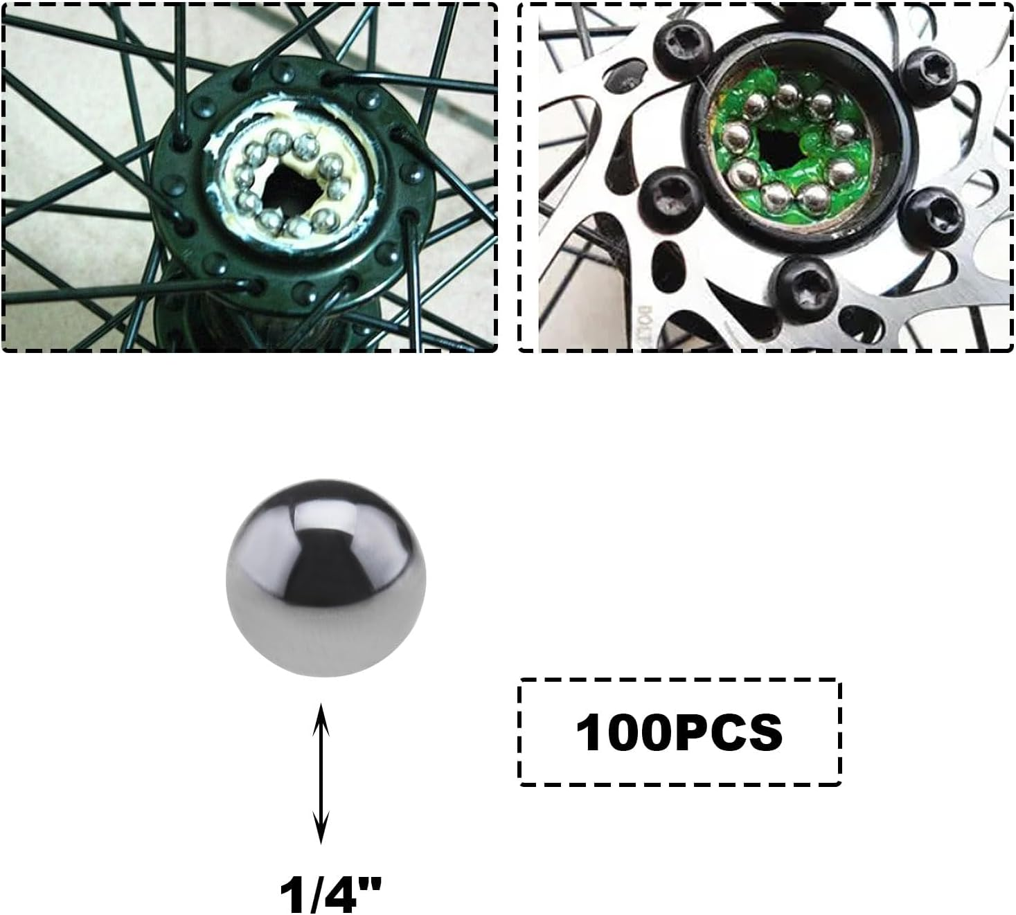 SING F LTD 100Pcs Ball Bearings for Bike Bearing Steel Material Solid Steel Small Size Abrasion Resistance Non-Magnetic Used for Ball Bearings Door Locks Machinery Ball Bearings image number 2