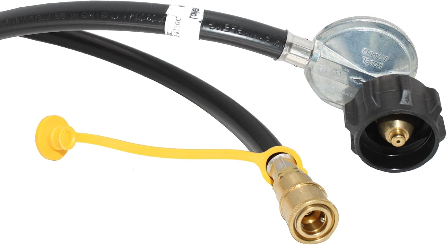 Flame King 90 Degree Low-Pressure Propane Regulator Assembly with Quick Connect for Rvs, Grills, Heaters, Burners - 8 Feet (96 Inches) image number 2