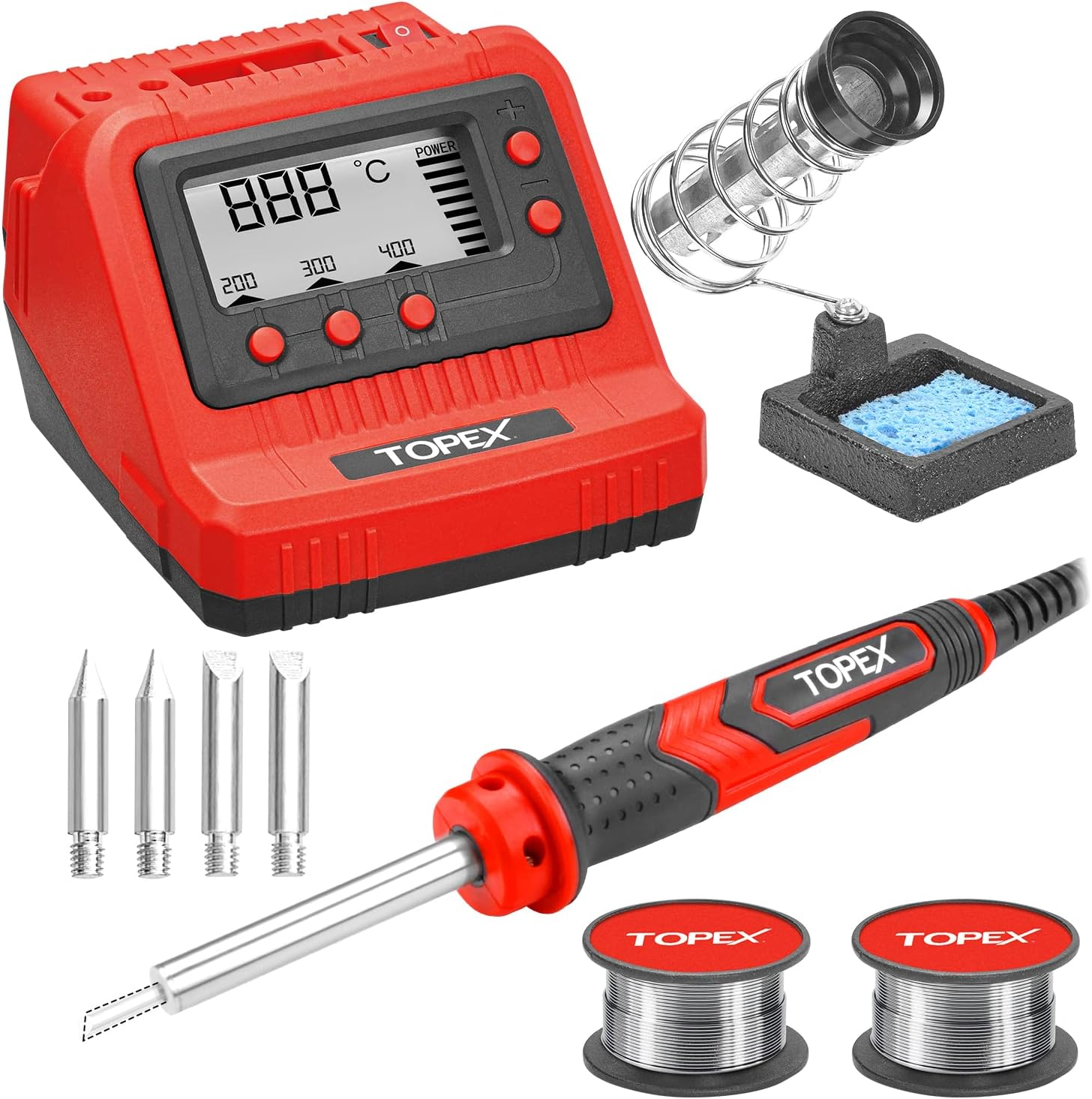 TOPEX 60W Digital Soldering Iron Station Kit Solder Fast Heat Variable Temperature LED Display image number 5