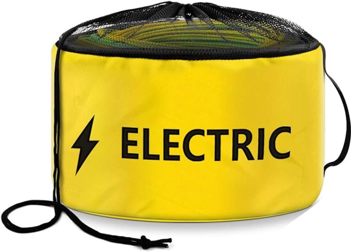 AIMALL RV Waterproof Hose Storage Bag Set 9.45X17.7 Inch Foldable PU Organiser Pouch with Oxford Lining for Water Sewer Power Cables &ndash; Yellow Blue Black Options