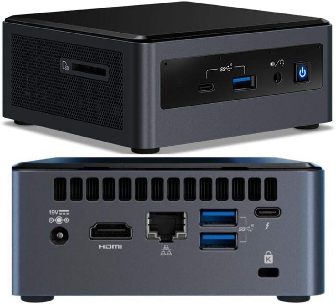 Intel NUC I3-10110U 4.1Ghz 2Xddr4 SODIMM 2.5" HDD M.2 Pcie SSD HDMI USB-C (DP1.2) 3Xdisplays Gbe LAN Wifi BT 6Xusb DS POS Black