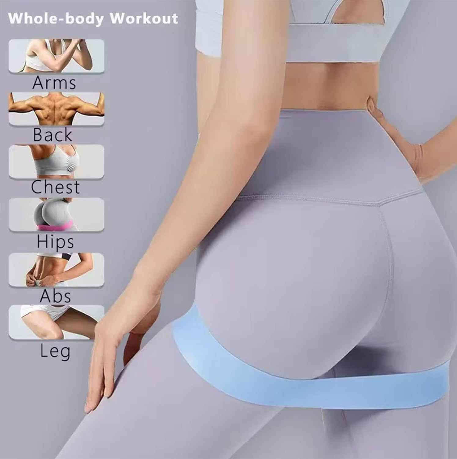 Exercise Bands Set of 5 Rubber Latex Anti-Slip, Resistance Bands, Pilates Flexbands for Workout, Stretching, Physical Therapy, Yoga and Home Fitness With - Pink image number 5