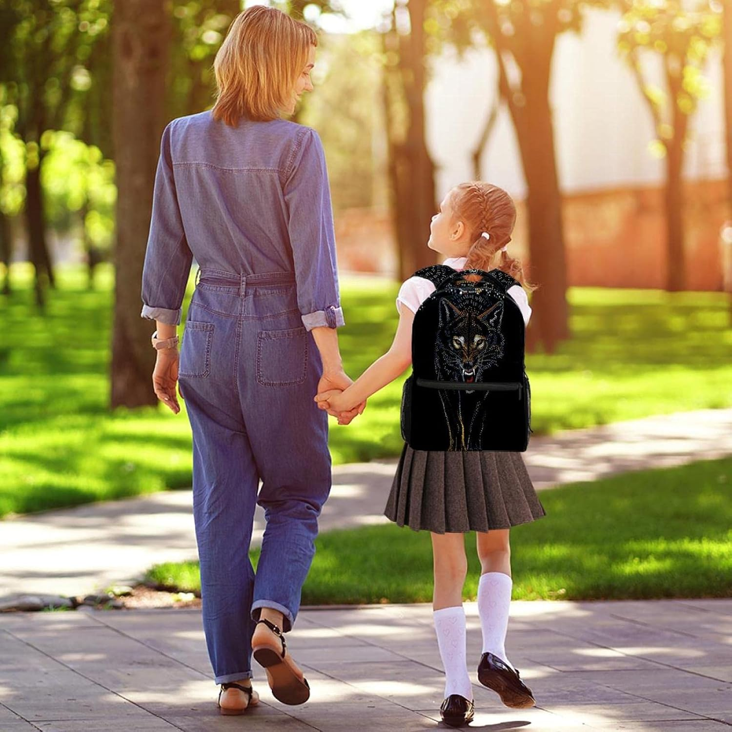 Wolf Backpack Students Shoulder Bags Travel Bag College School Tote Backpacks