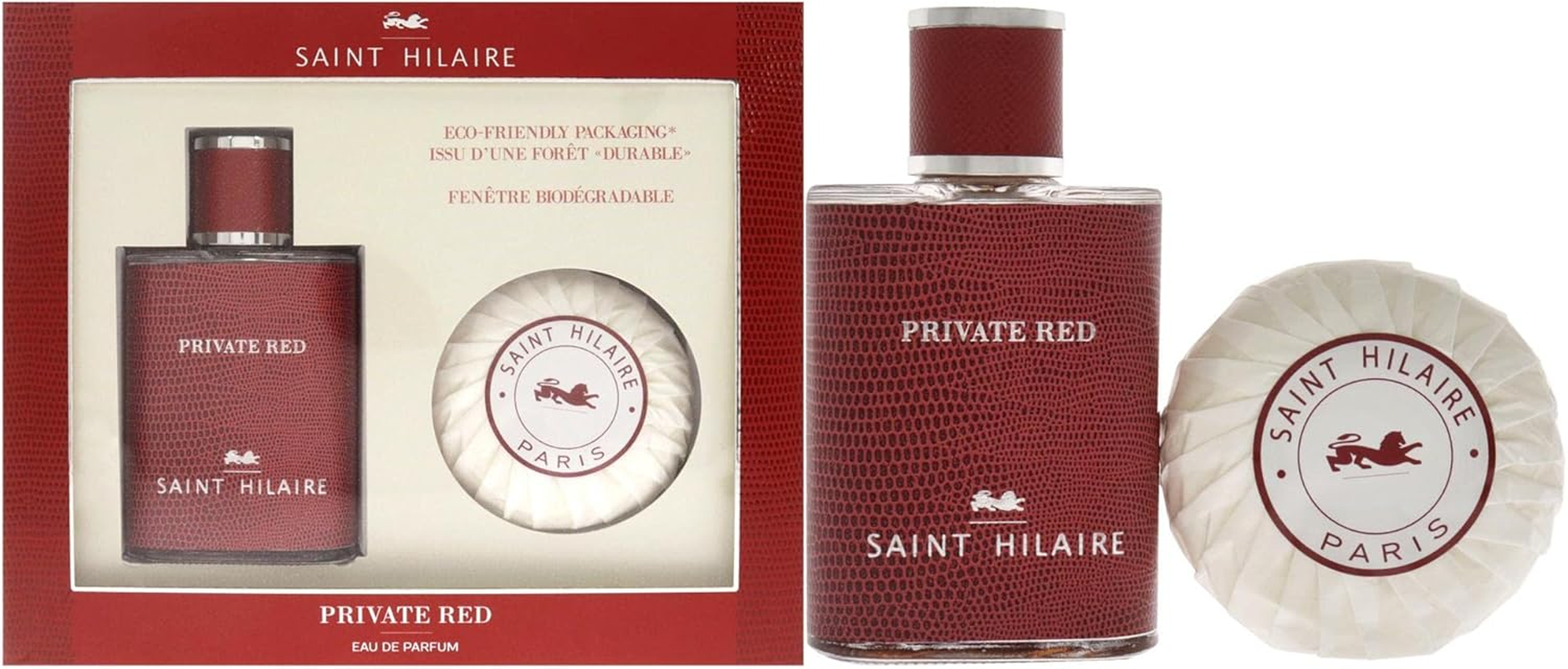 Private Red by Saint Hilaire for Men - 2 Pc Gift Set 3.3Oz EDP Spray, 3.5Oz Soap image number 2