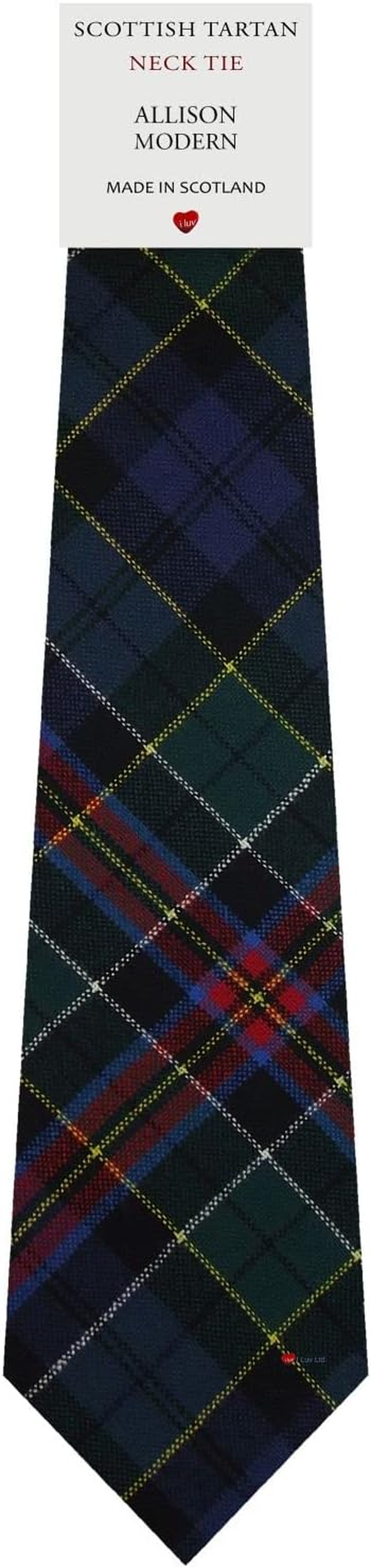 Mens All Wool Tie Woven and Made in Scotland in Allison Modern Tartan image number 2