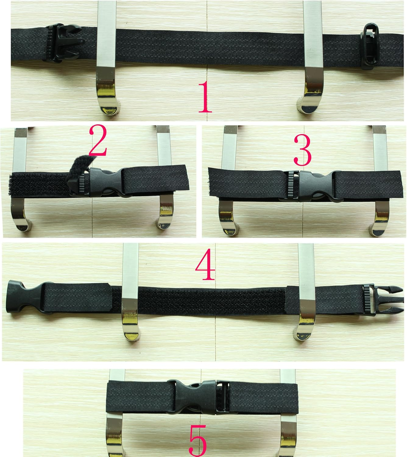 Coosin Baby Safety Locks,Handles Child Safety Locks Simple Installation Home Safety Strap Locks Fit Closed Handle Cabinets,Oven, Double Open the Door Refrigerator, Kitchen Door Ect... (4 Pack, Black)