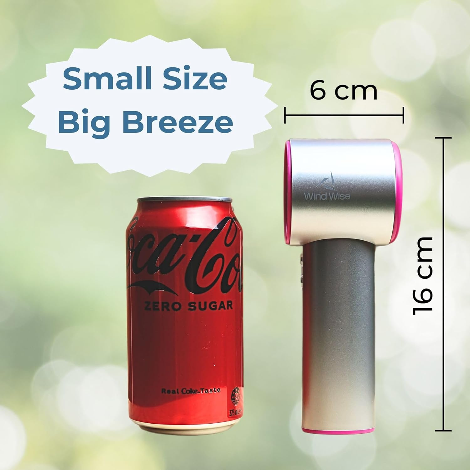 Wind Wise Portable Rechargeable Fan with Digital Display, Adventure Travel Outdoor (Grey) image number 6