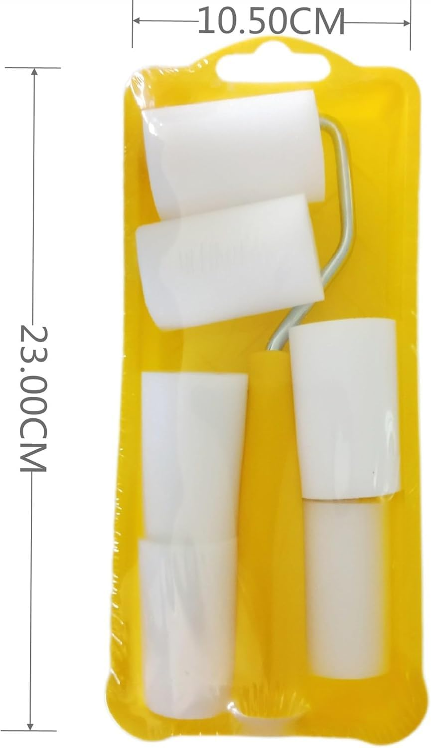 6Pcs 2 Inch Small Paint Roller Set,Foam Paint Roller Kit,Washable Reusable Touch up Paint Roller for Walls Door,Cabinets,Deck Railing Painting image number 6