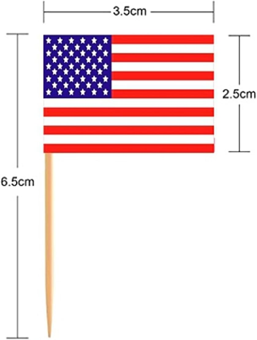 4Th of July American Toothpick Flag,50Pcs Cupcake Toppers,Independence Day Patriotic Cake Decorations,Memorial Day image number 3
