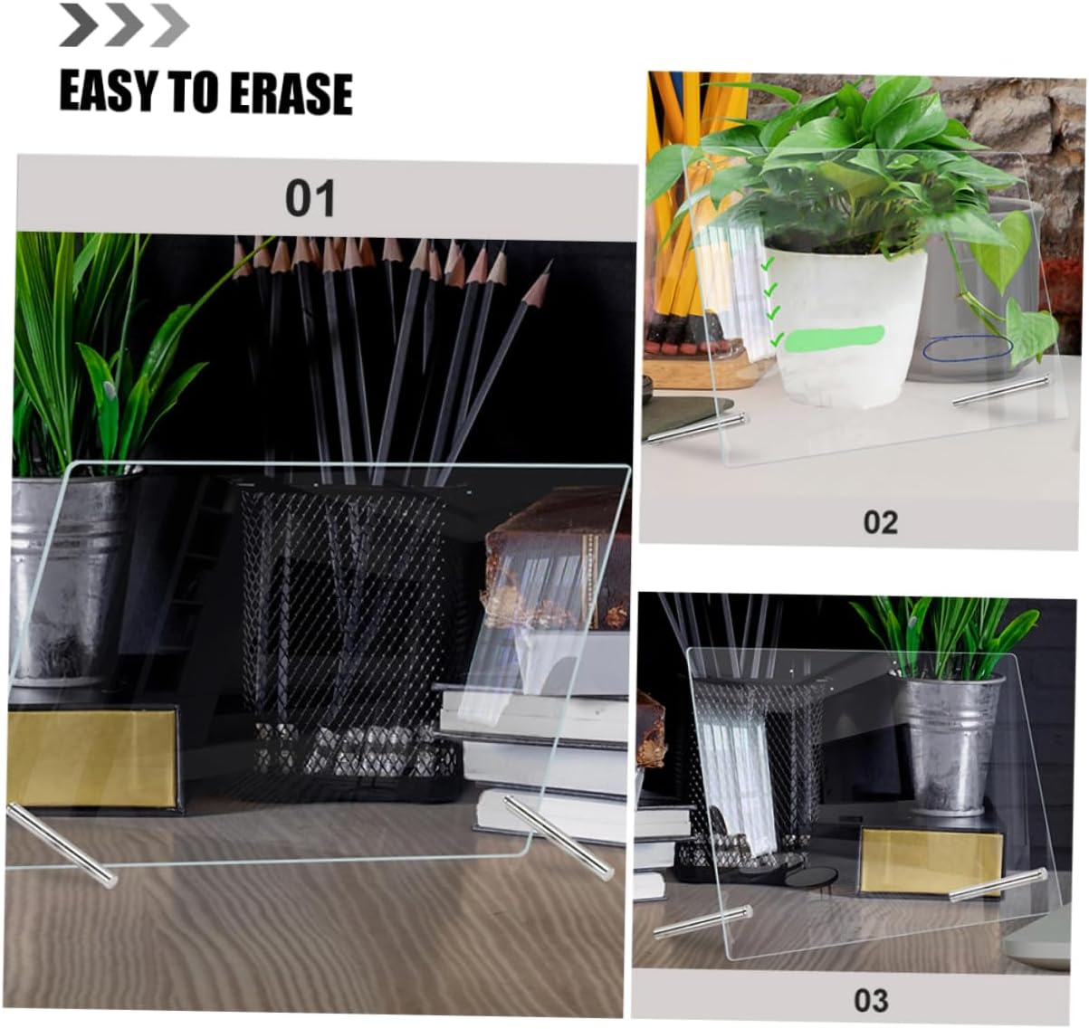 COHEALI 1Set Acrylic Memo Board Dry Erase Writing for Home Office Use Lightweight and Portable Note Board for Students and Professionals Includes Advertising image number 2