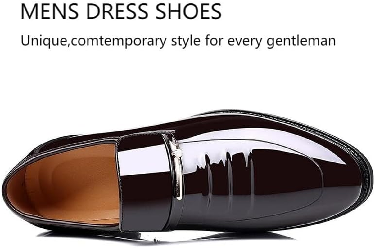 Men'S Dress Shoes Oxford Formal Classic Business Shoes Casual Wedding Faux Patent Derby Shoe image number 2