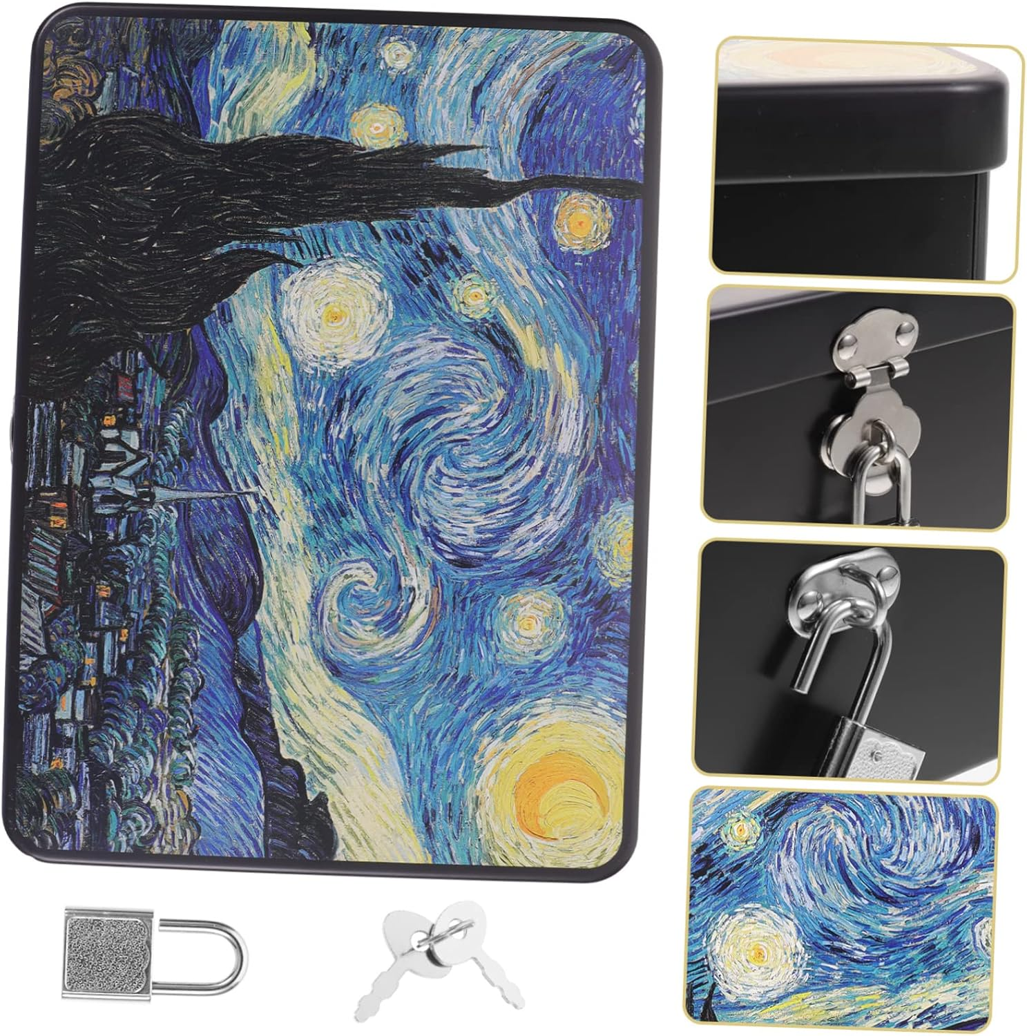 Lock Box for Jewelry Small Tin Storage Decorative Lid Onion Potato Basket Storage Bin image number 6