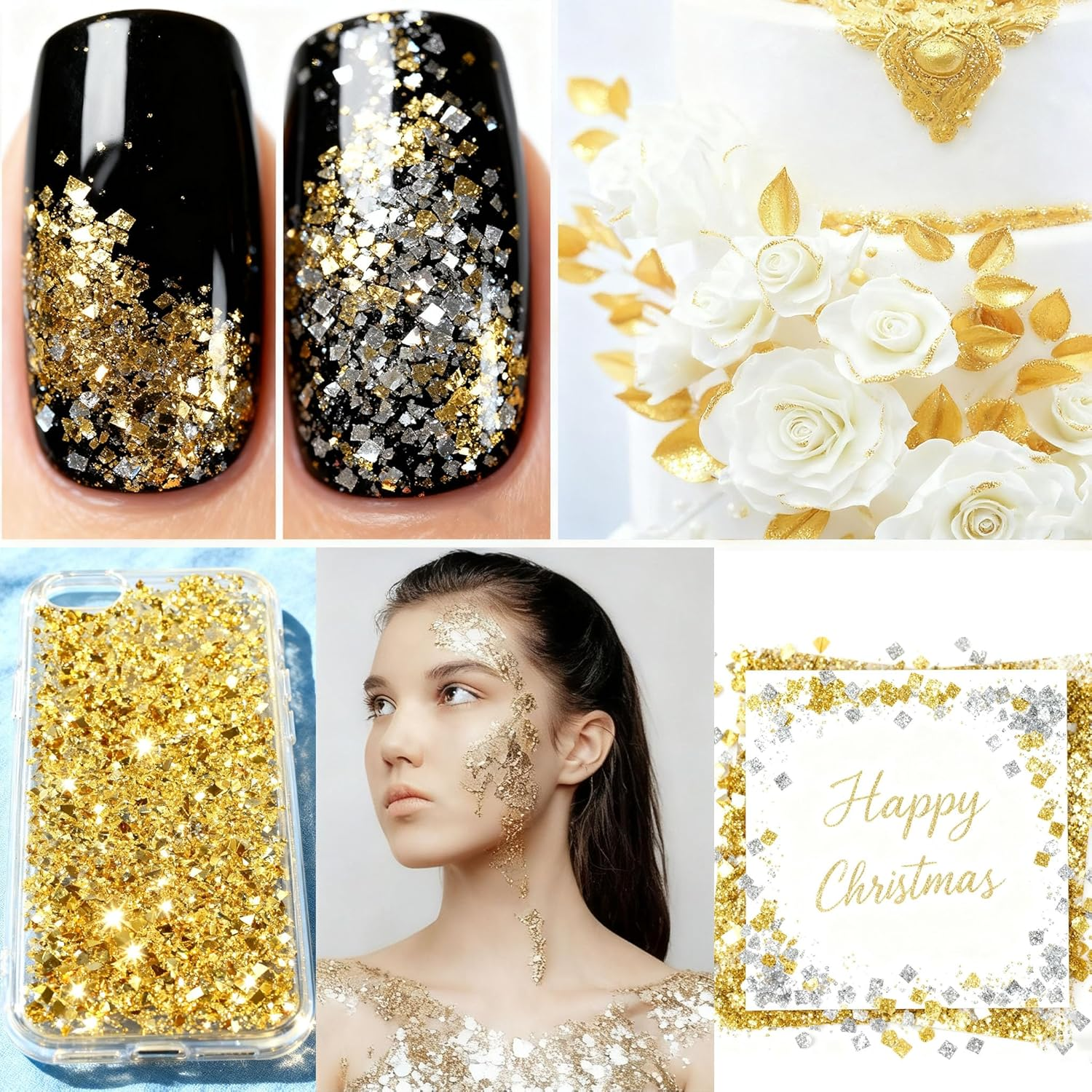 30 Color Gold Flakes for Resin & Nail Art &ndash; Premium Metallic Foil Flakes with Tweezers for Crafts, Epoxy, Candles, Jewelry Making