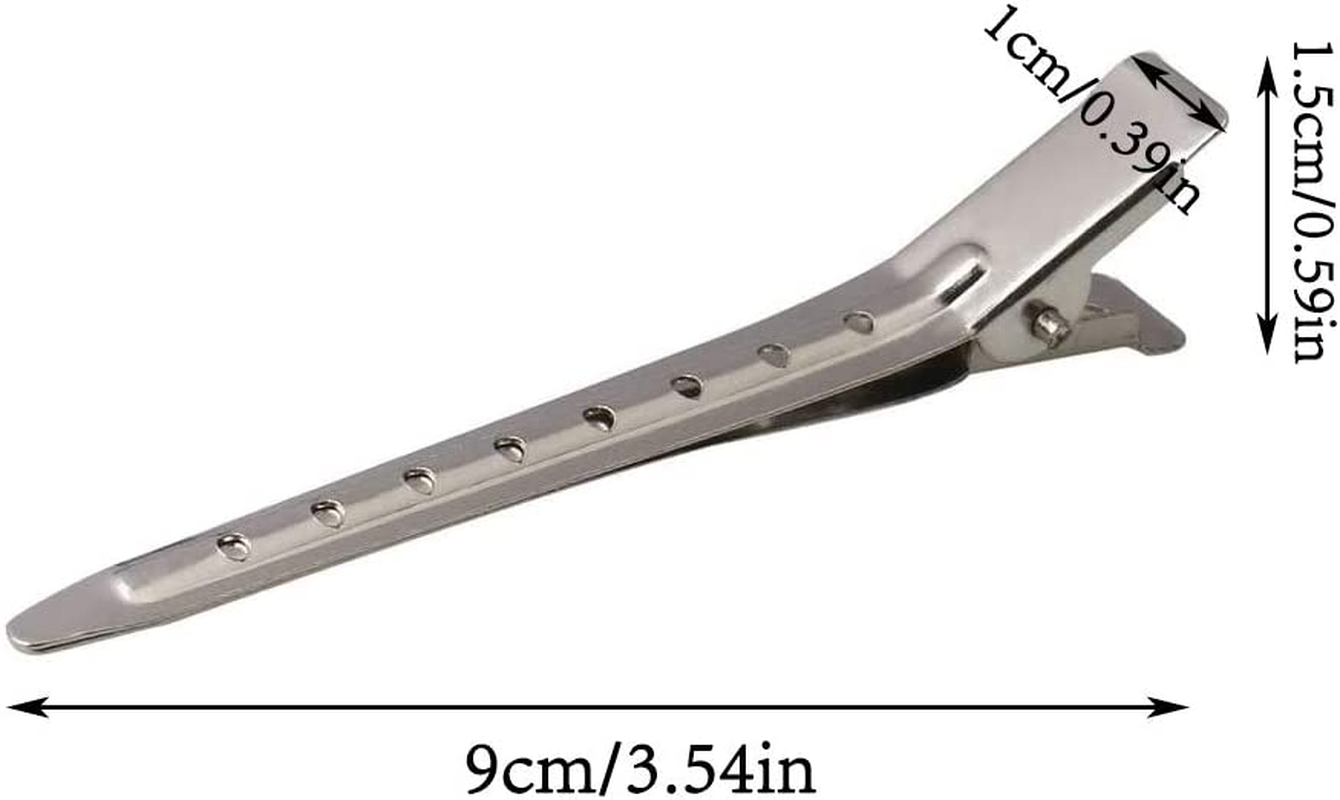 50 Pieces Duck Bill Clips, Betterjonny Metal Hair Clips 3.54 Inch Silver Sectioning Hair Clips Hairpins Alligator Hair Clips for Hair Styling Hair Coloring image number 5