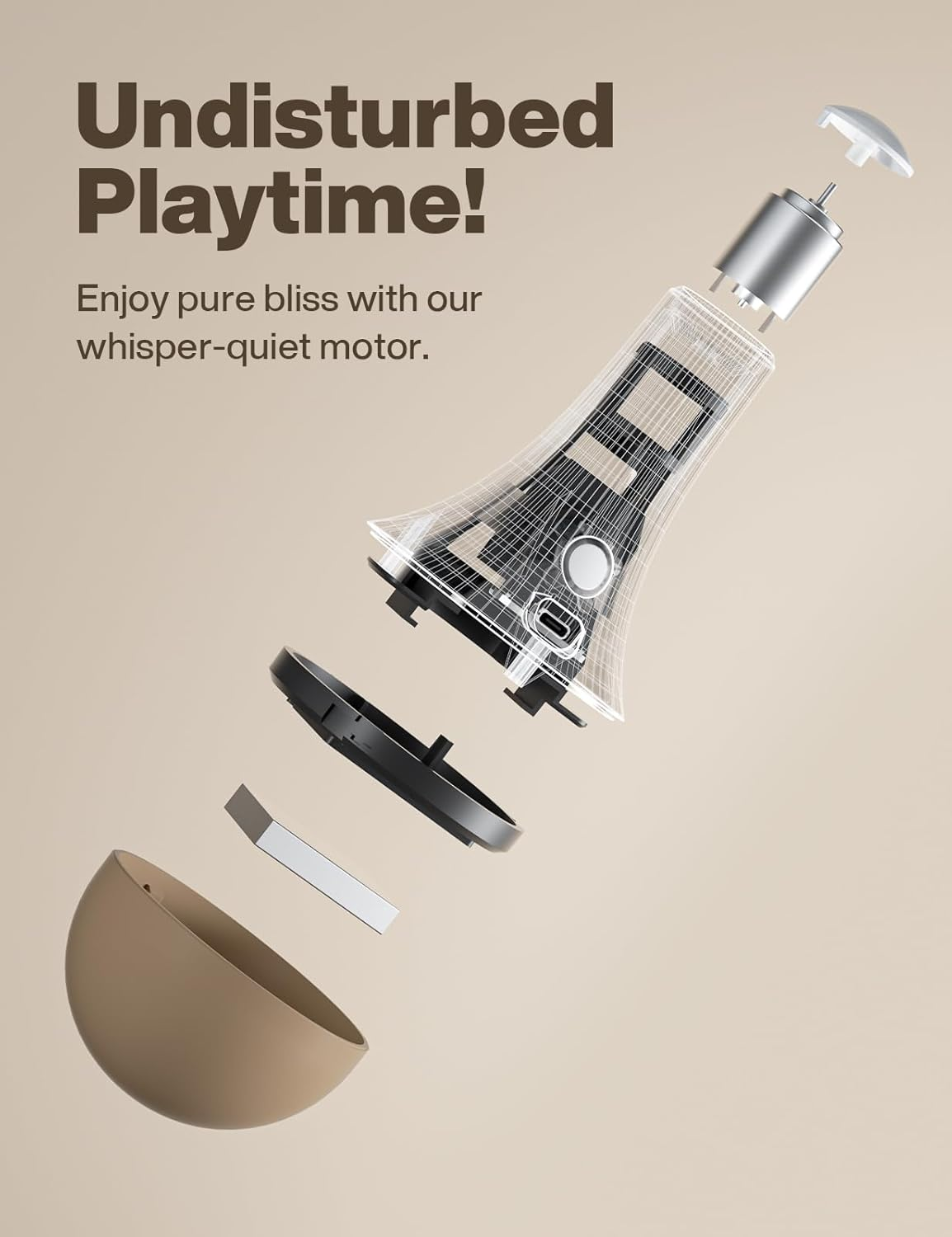 Interactive Cat Toy for Domestic Cats, Ultra Quiet Automatic Cat Toy with Random Movement, Interactive Cat Feather Toy for Active Cats, Automatic off Timer, Again