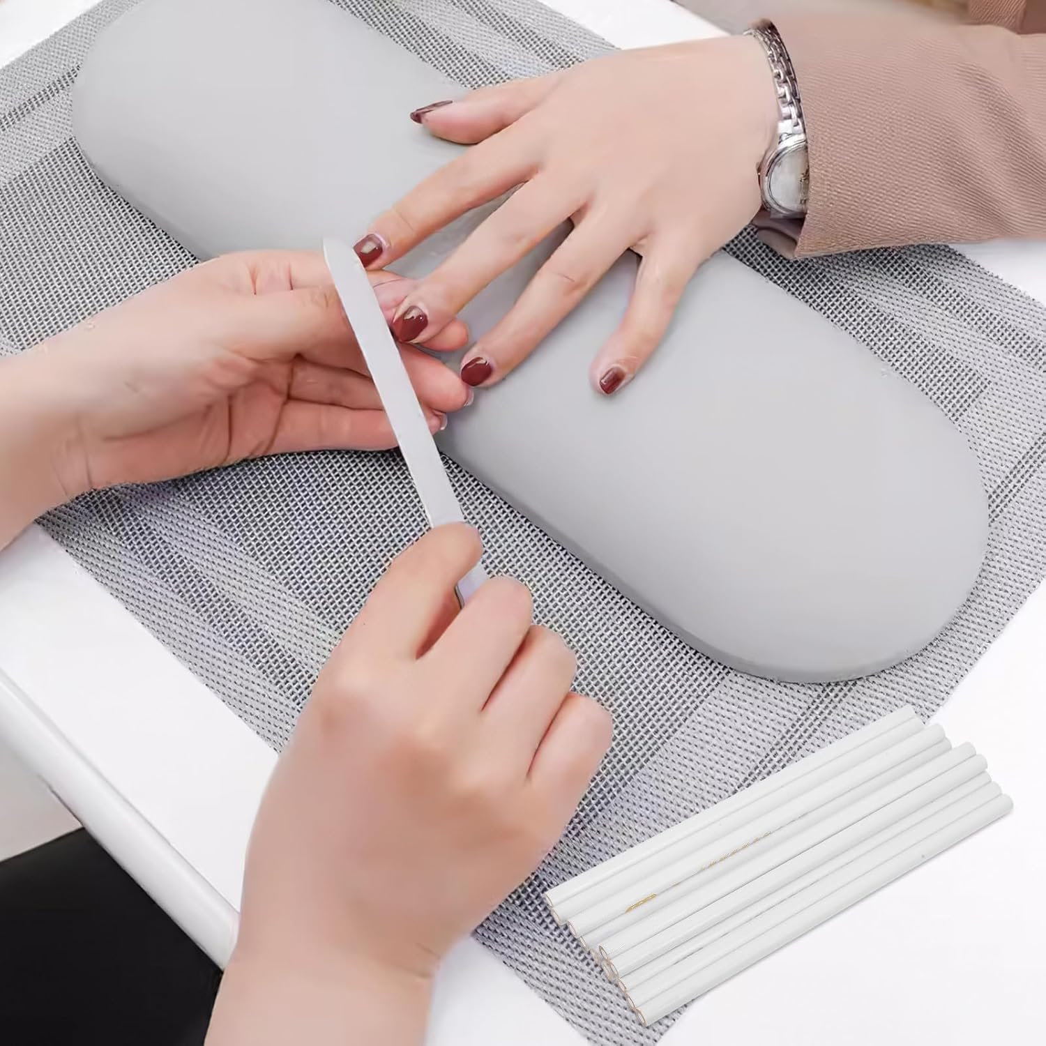 Mobestech 12Pcs White Nail Dotting Pen Set with Wax Rhinestones Picker Pencil for Manicure Nail Art Decoration and Gemstone Application Tool image number 4