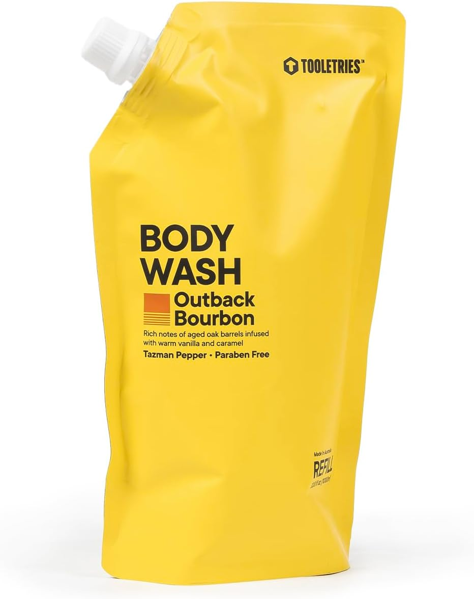 TOOLETRIES Superior Lather Men'S Body Wash Refill - Outback Bourbon Scent - Moisturising Shower Gel with Tazman Pepper - Extra Fresh, Paraben Free - 1L Pouch image number 4
