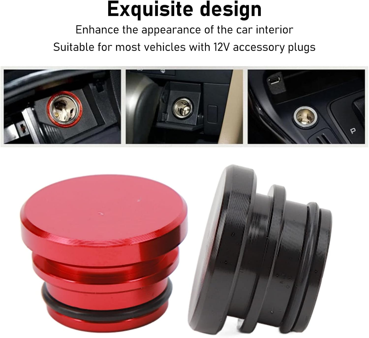 2PCS Universal Cigarette Lighter Dust Plug, Dustproof Waterproof Car Lighter Cover, Vehicle Lighter Socket Cover Cap Universal for Vehicles with 12V Accessory Plugs image number 1