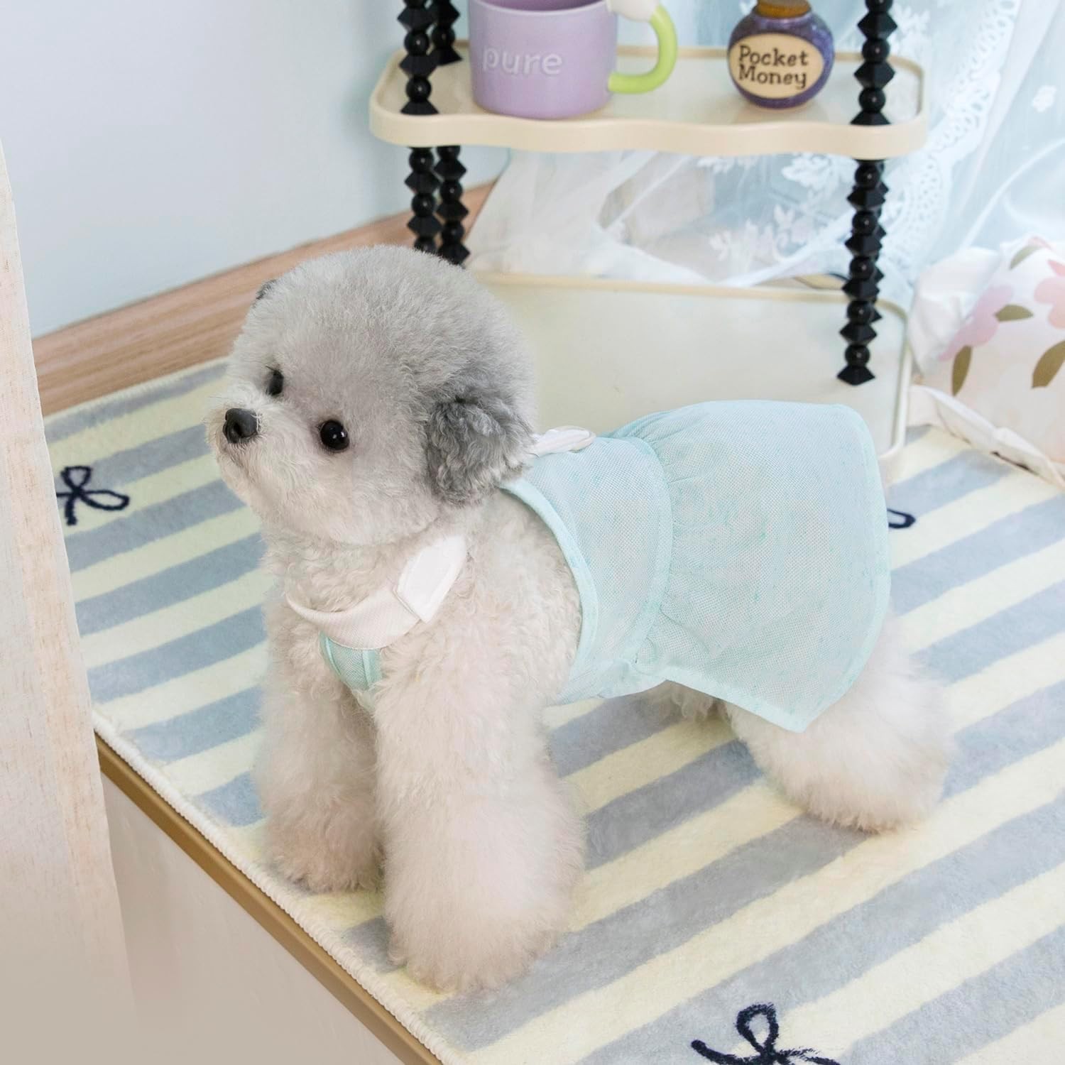 3-Piece Dog Dresses Puppy Luxury Princess Dress Angel Dress Pure Wings Clothing Wedding Evening Summer Skirt Dog Dress for Small Dog Girl image number 5