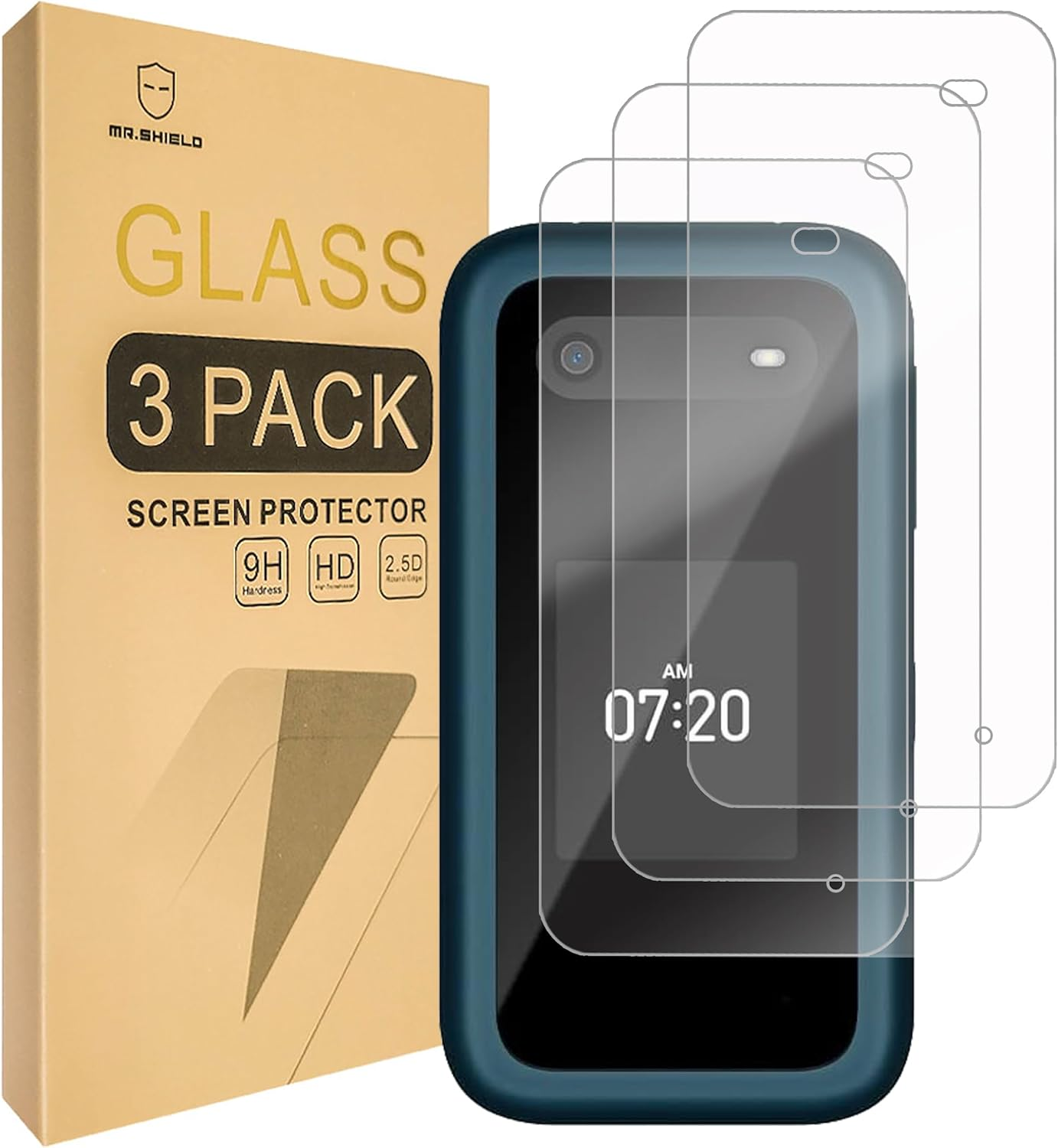 Mr.Shield Screen Protector Compatible with Nokia 2780 Flip / 2760 Flip [Tempered Glass] [3-Pack] [Japan Glass with 9H Hardness] image number 1