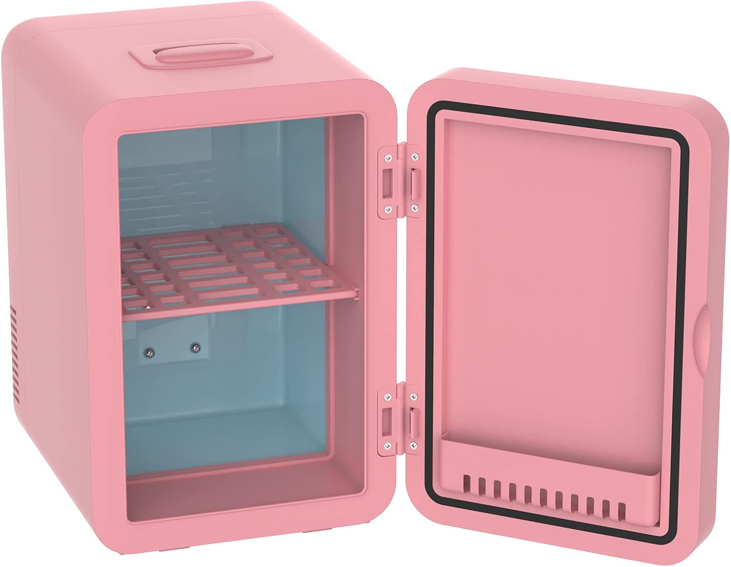 Cobuy Portable 8L Mini Makeup Fridge with LED Makeup Mirror Cosmetics Refrigerator Cooler, Pink