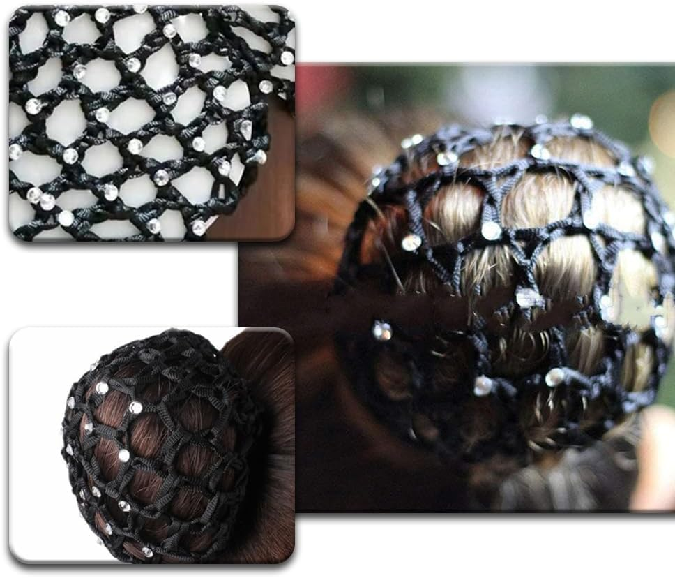 Pack of 4 Hair Net Bun Children'S Ballet, Hair Net Riding Tournament, Ballet Hair Net Bun Girls, Black Bun Net, for Girls and Women, Sports Gymnastics, Ballet, Riding, Nurses Etc image number 2