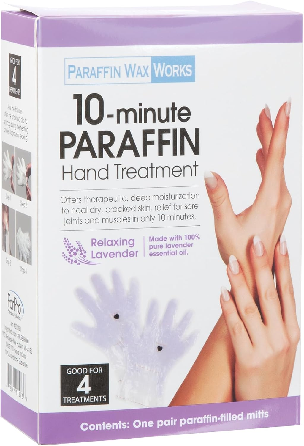 Paraffin Wax Works 10-Minute Paraffin Hand Treatment, Relaxing Lavender, Spa and Home Treatment Gloves, One-Pair
