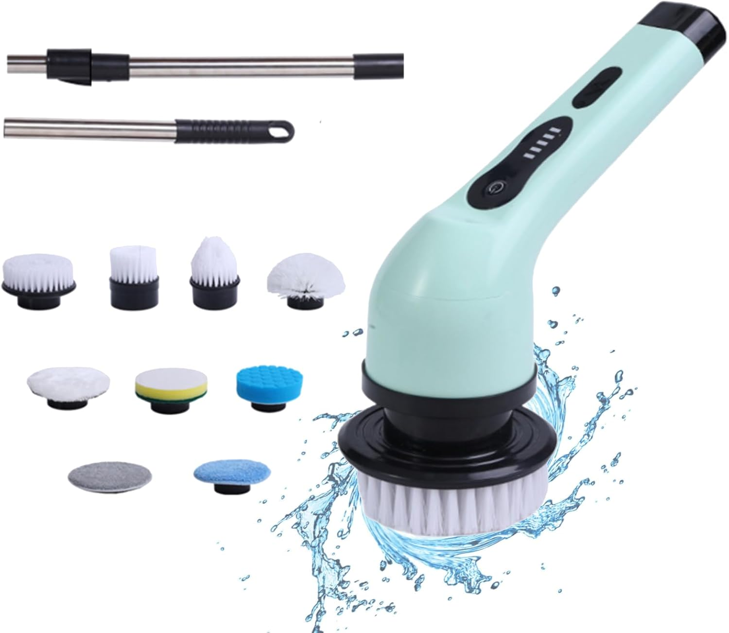 Electric Cleaning Brush Set, Cordless Handheld Electric Spin Scrubber, with 9 Brush Heads, Extension Handle, for Bathroom, Floors, Kitchen image number 2