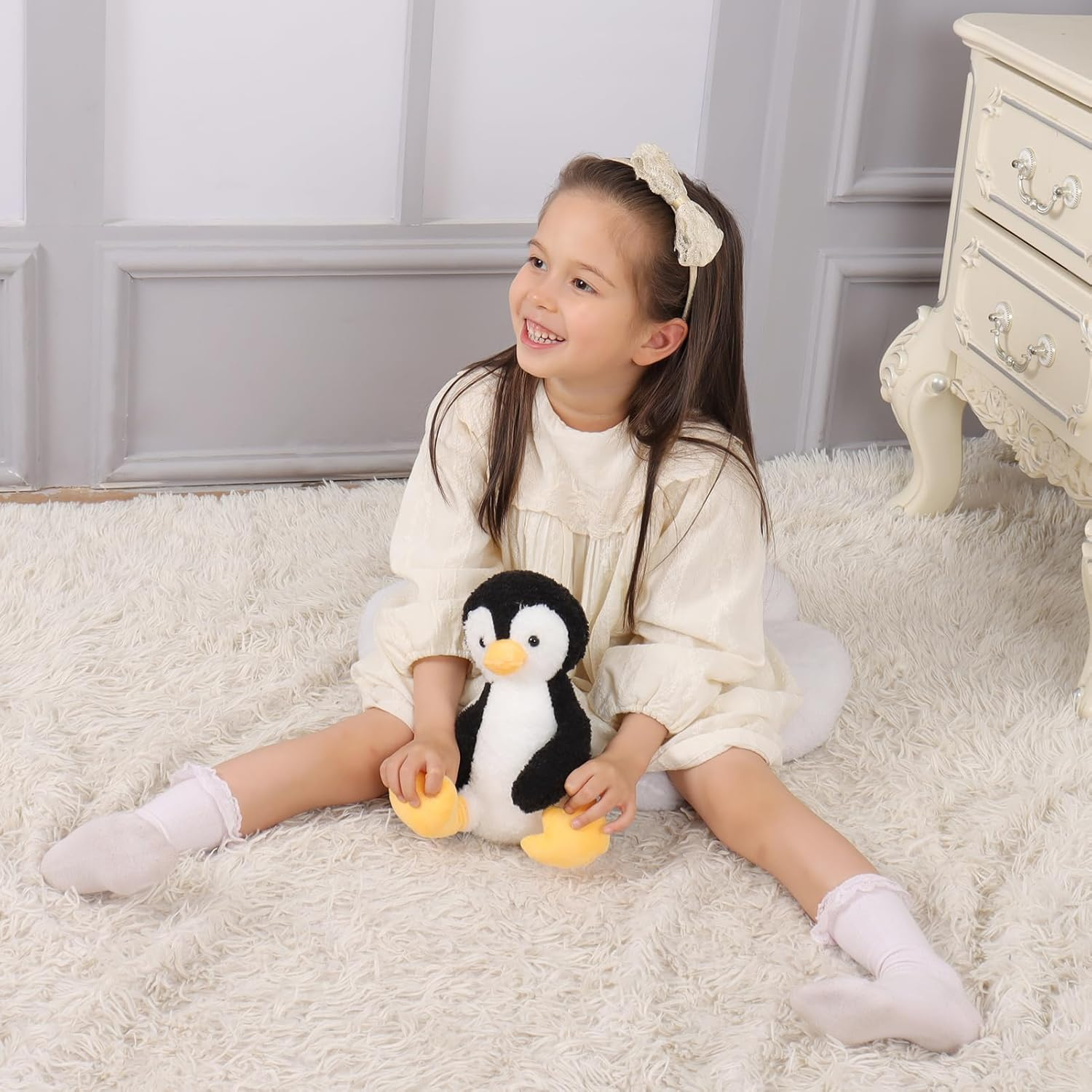 Apricot Lamb Toys Plush Velvet Penguin Stuffed Animal Soft Cuddly Perfect for Child (Velvet Penguin,8.5 Inches) image number 1
