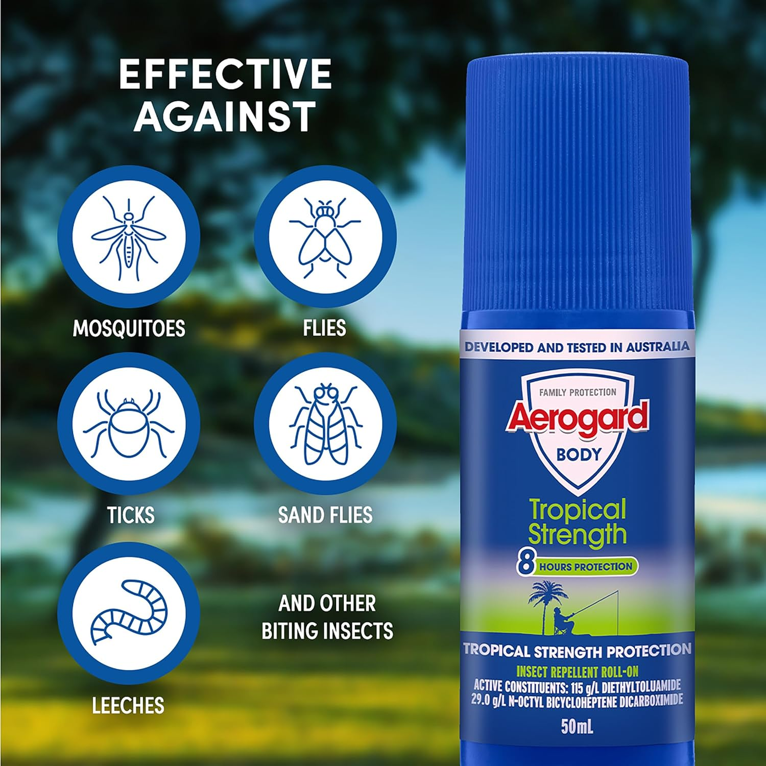 Aerogard Tropical Strength Insect Repellent Roll on 50 Ml (Pack of 12) image number 4