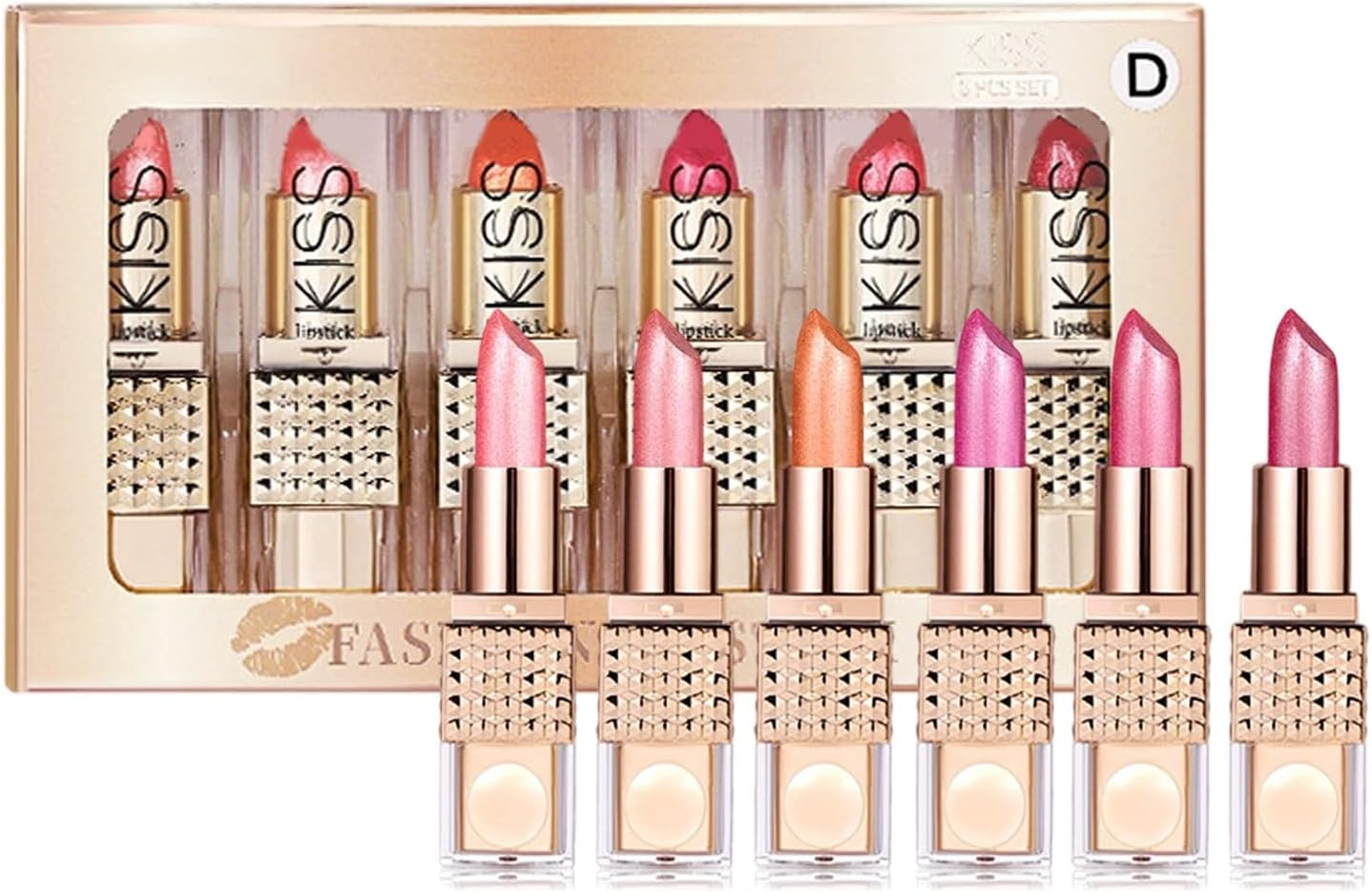 Shimmer Lipstick - Shimmer Matte Lipstick Set,Long-Lasting Hydrating Makeup Lip Sticks for Party Wedding Bridal Everyday Use by Girls and Women image number 1
