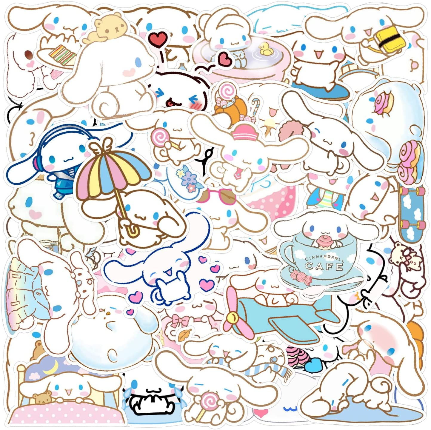 50 Packs Cinnamoroll Babycinnamoroll Stickers Water Bottles Laptop Phone Motorcycle Computer Guitar Skateboard Hydroflasks Anime Vinyl Sticker Waterproof Aesthetic Trendy Decals for Teens Girls Adults image number 3