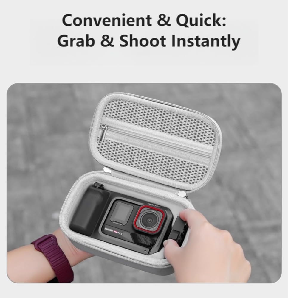 Cochanvie Carrying Case for Insta 360 Ace Pro 2 Xplorer Grip Pro Kit, Storage Travel Bag for Camera, Grip & Quickly Release Adapter and Other Accessories (Black) image number 2