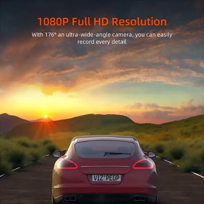 1080P Dual Dash Cam Front and inside with IR Night Vision, 3.18" IPS Screen, Wide Angle Lens, Loop Recording, Parking Mode, Car Camera with 32GB SD Card image number 2