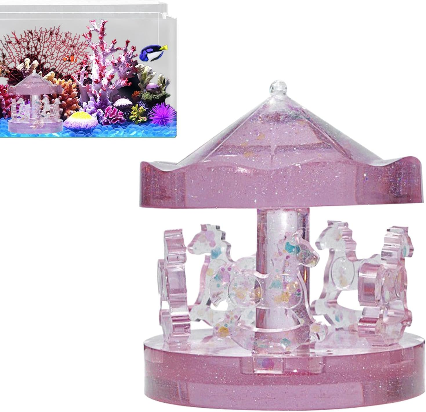 Fish Tank Decor | Carousel Fish Tank Landscaping Decor | Aquarium Miniature Decoration for Fish Tank Landscaping Accessories for Freshwater and Saltwater Fish Tanks image number 5