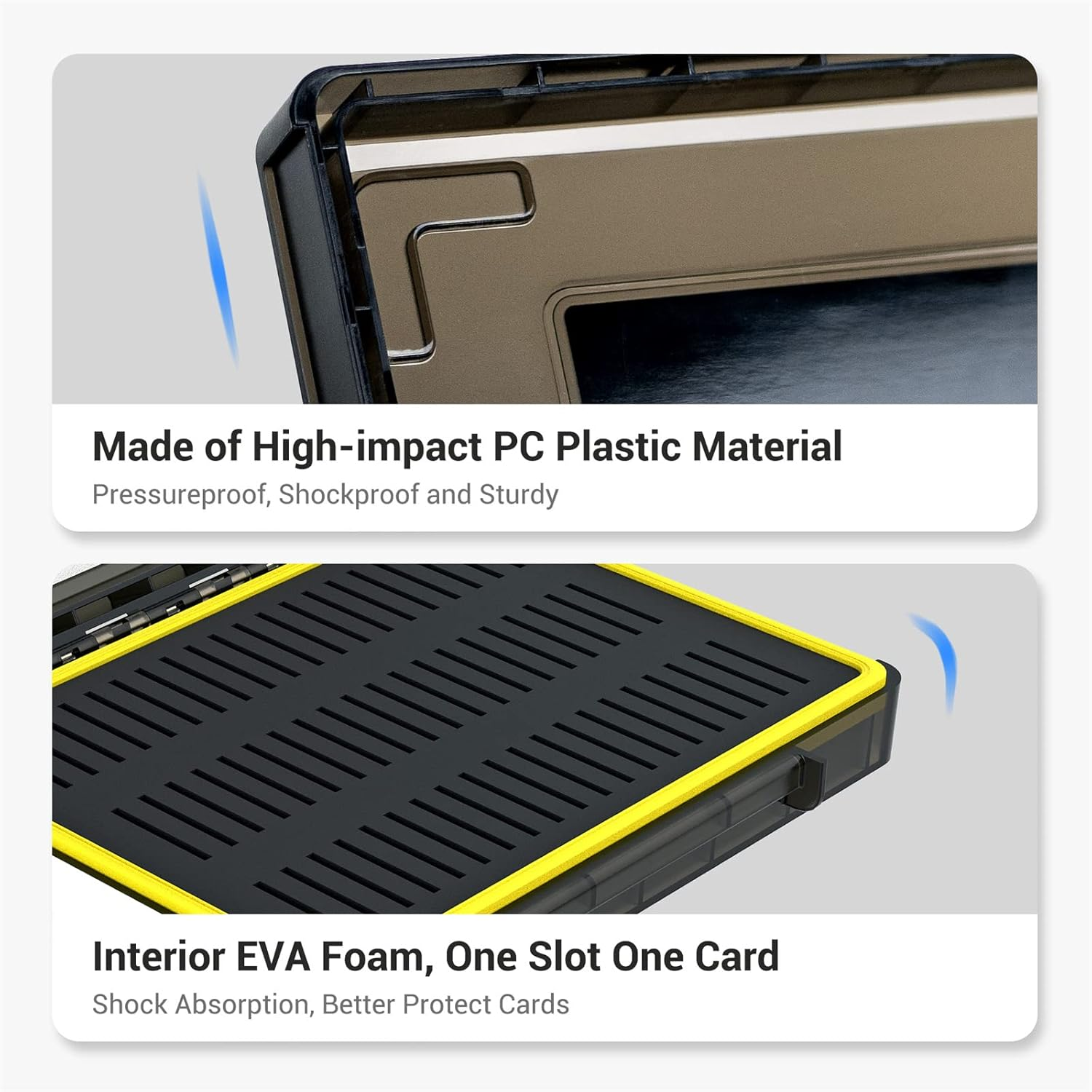 60 Slots SD Card Case Holder for 60 SD/SDXC/SDHC Card Cfexpress Type a Card, PSV PS Vita NS Nintendo Swich Game Card, Stackable Memory Card Case Storage Organizer Water-Resistant & Shockproof image number 6