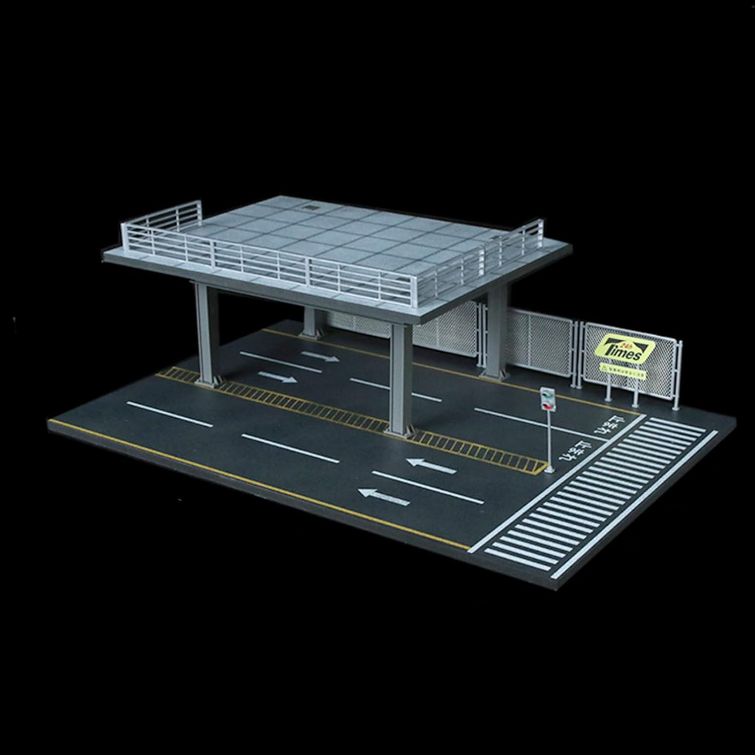 Hot Diecast Wheels Display Case - 1/64 Scale Die-Cast Model Car Organizer, Hot Diecast Wheels Parking Garage Dioramas with 15 Parking Spaces(Mesh Railing)