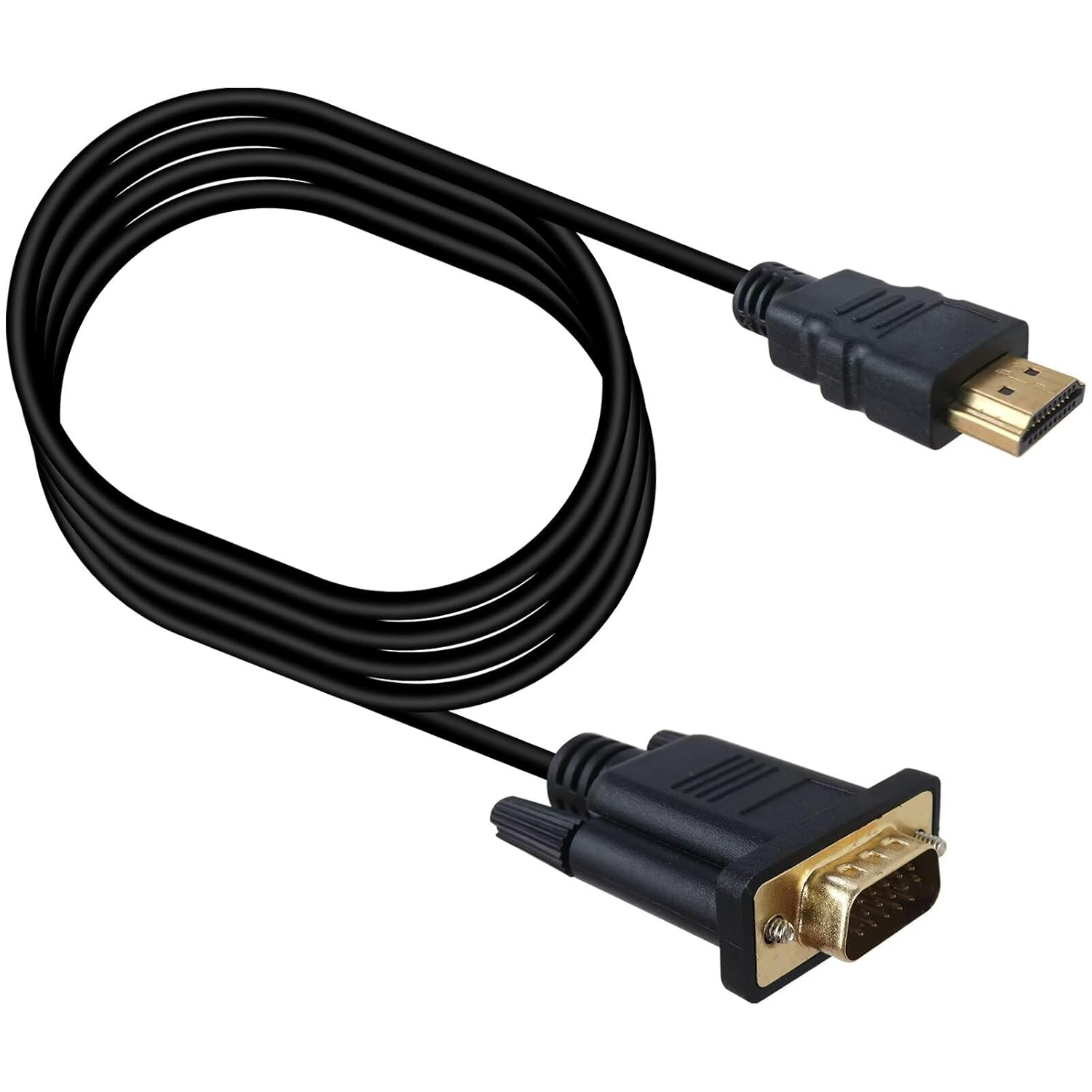 Lingsee HDMI to VGA 1.8M, Uni-Directional HDMI to VGA Cable (Male to Male) 1920X1080@60Hz Compatible for Computer, Laptop, PC, Monitor, Projector, HDTV image number 4
