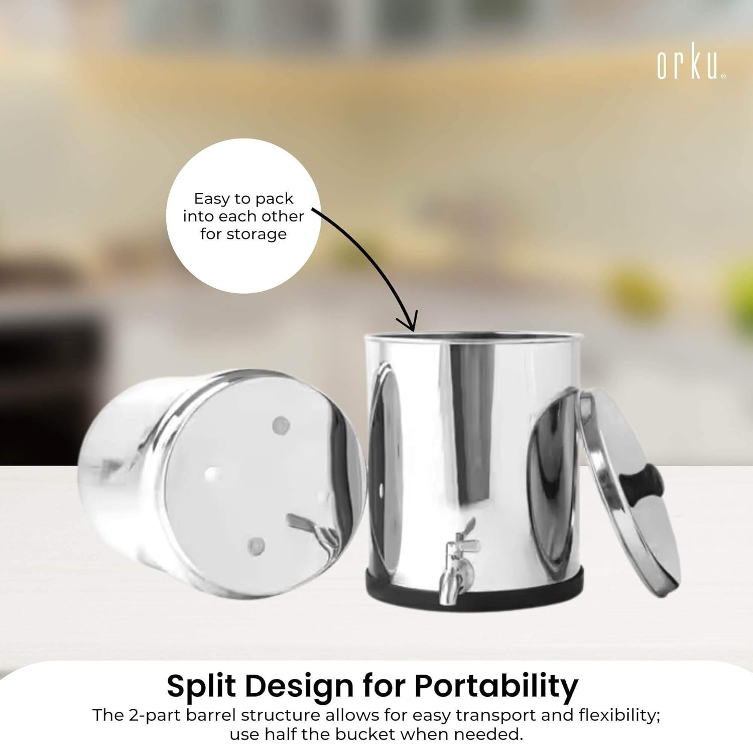 Orku 8.5L Gravity Benchtop Water Filter - Stainless Steel Fluoride Removal image number 6