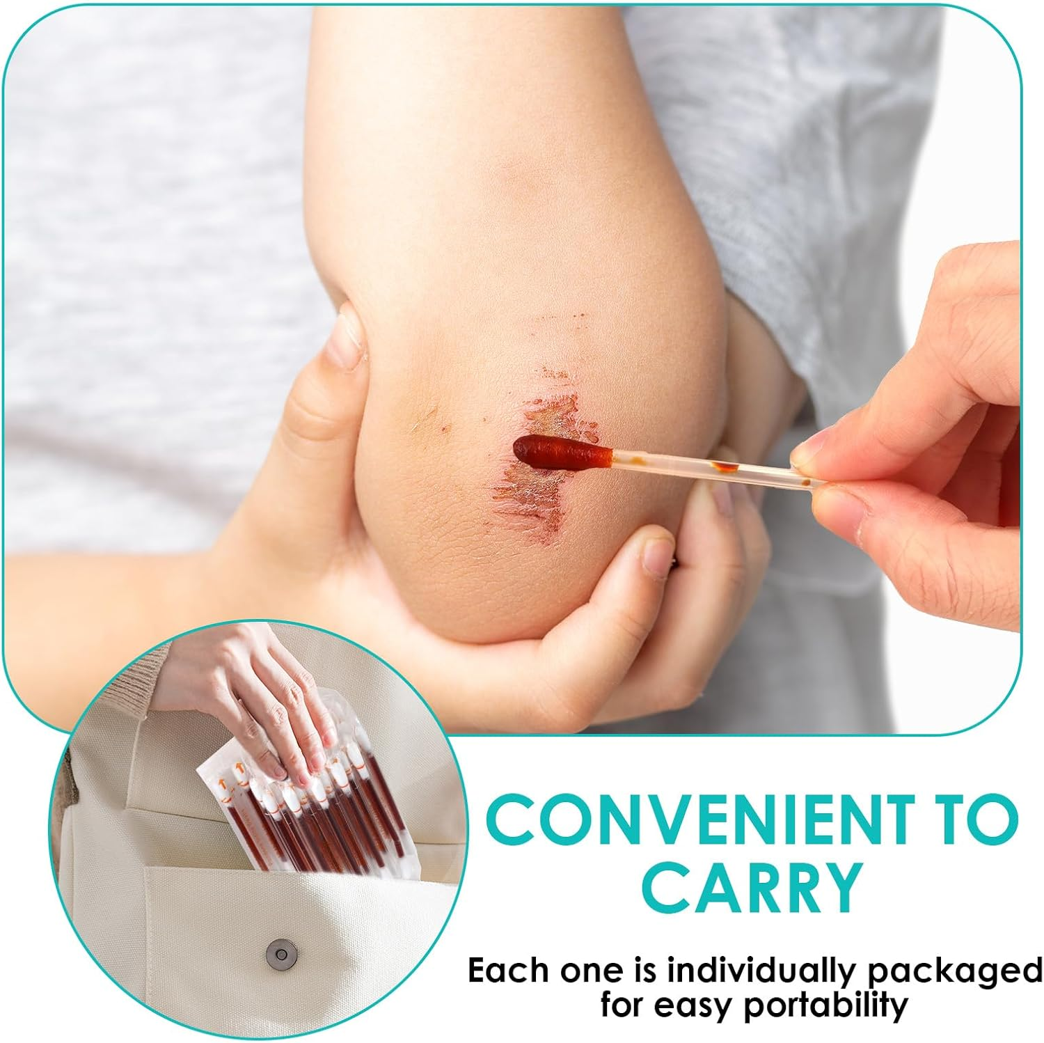 120 Pcs Iodine Swabs, Iodophor Cotton Tips, Individually Wrapped, Skin Disinfection Wound Care Nose Cleaning, Travel Outdoor Essential - Antiseptic Cotton Buds Daily Hygiene Use image number 5