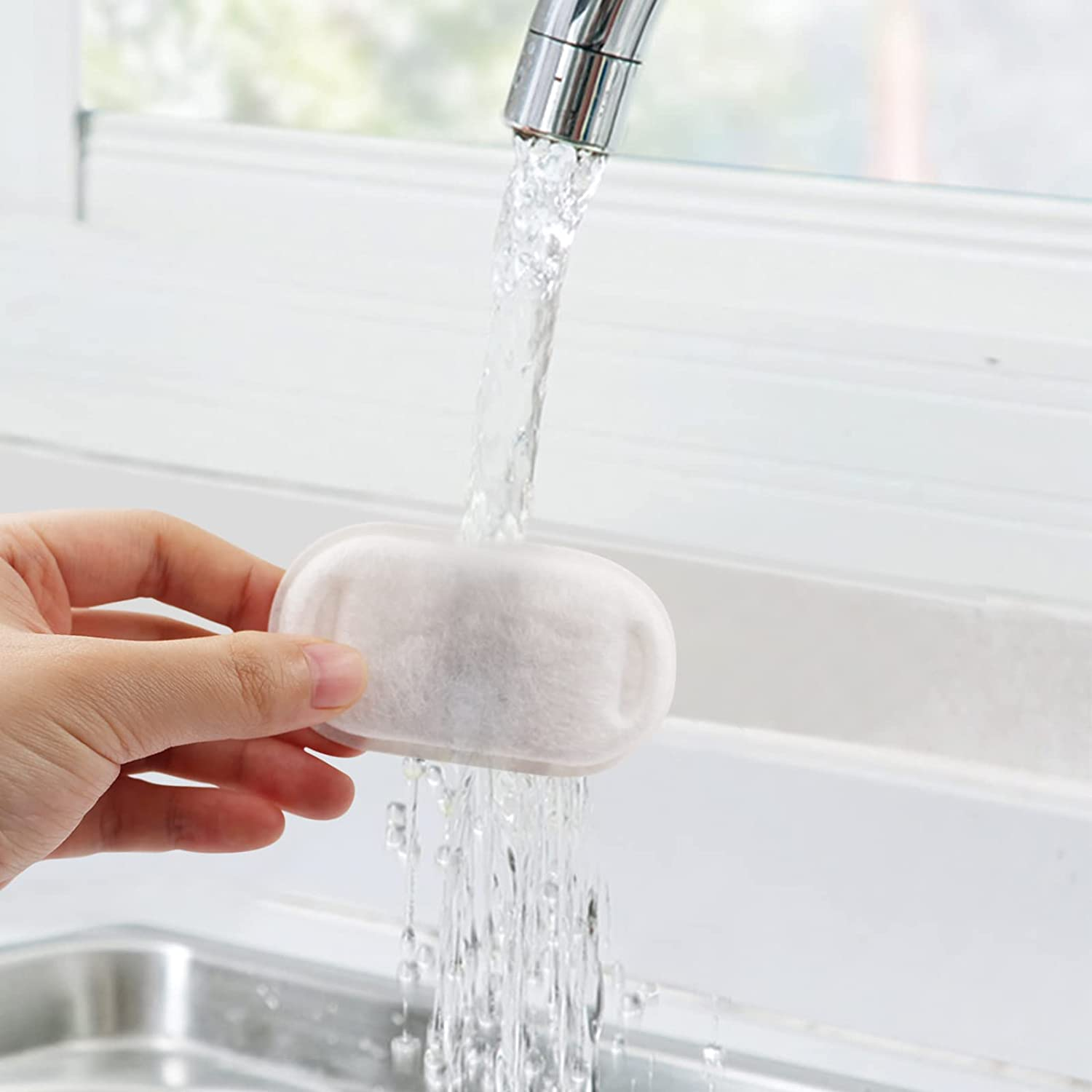 Cat Water Fountain Filters for 108/3.2L& 67Oz/2L Stainless Steel Pet Water Dispenser Fountain Filters,12 Cat Fountain Filter Replacement with 12 Sponges image number 5