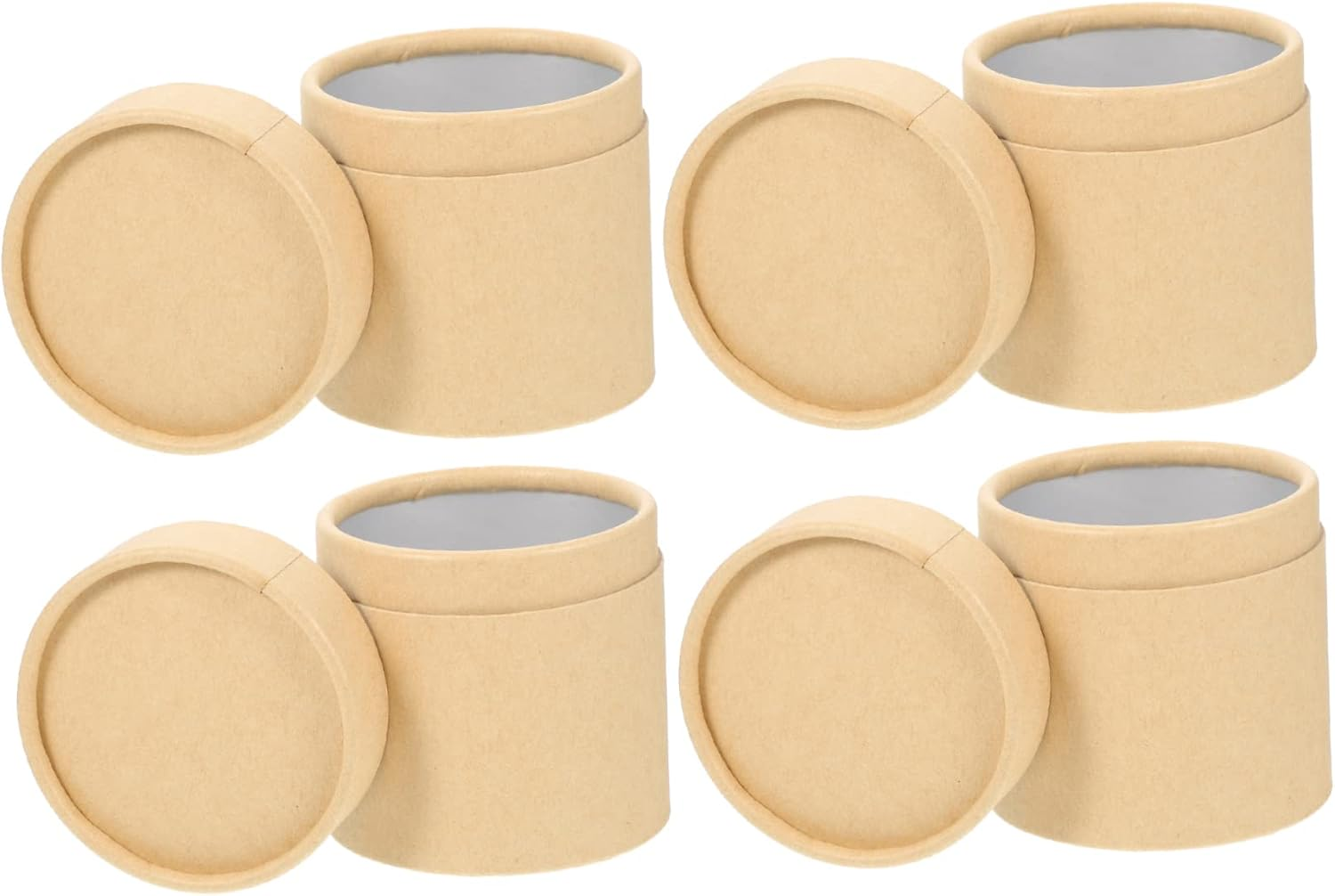 FELTECHELECTR 4Pcs Convenient Multi-Function Storage Jars Rustic Kraft Paper Tea Canisters Home Accessory for Tea and Spice Organization Portable and Practical Storage image number 3