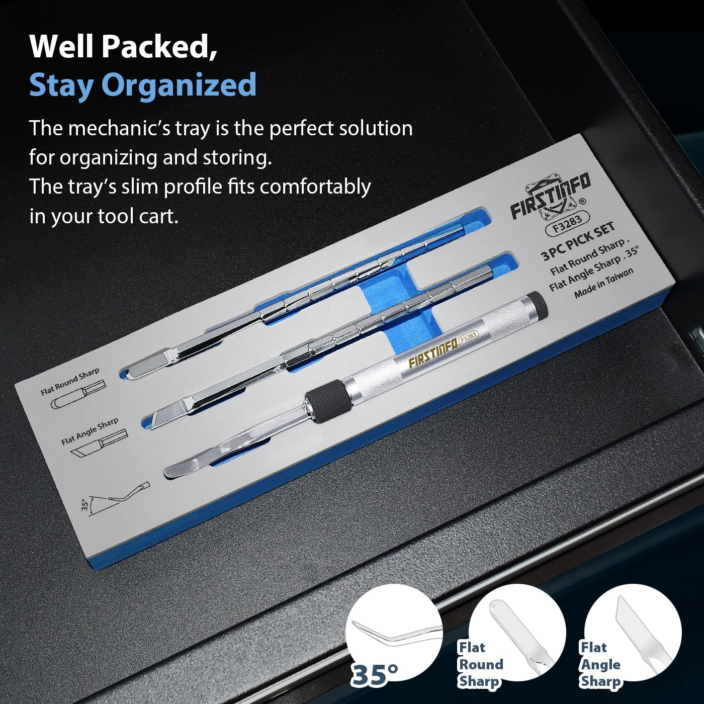 FIRSTINFO F3283 Patented 3-Piece O-Ring Seal Pick Hook Set, O-Ring Seal Gasket Pick Hooks Puller Remover Tool image number 4