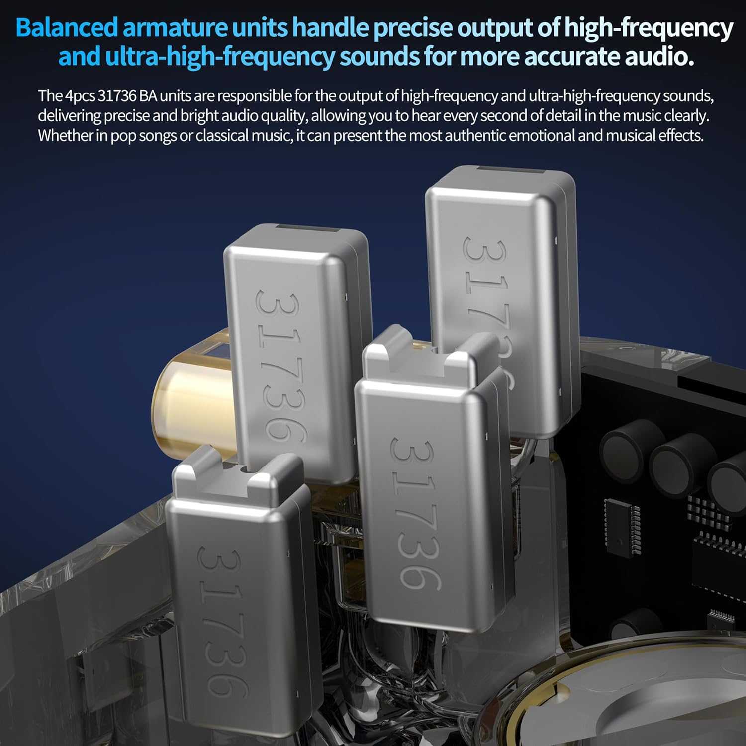 Hifi Kingdom CCA Rhapsody 4BA+2DD Hybrid In-Ear Professional Earphone Monitor (Black with Mic)