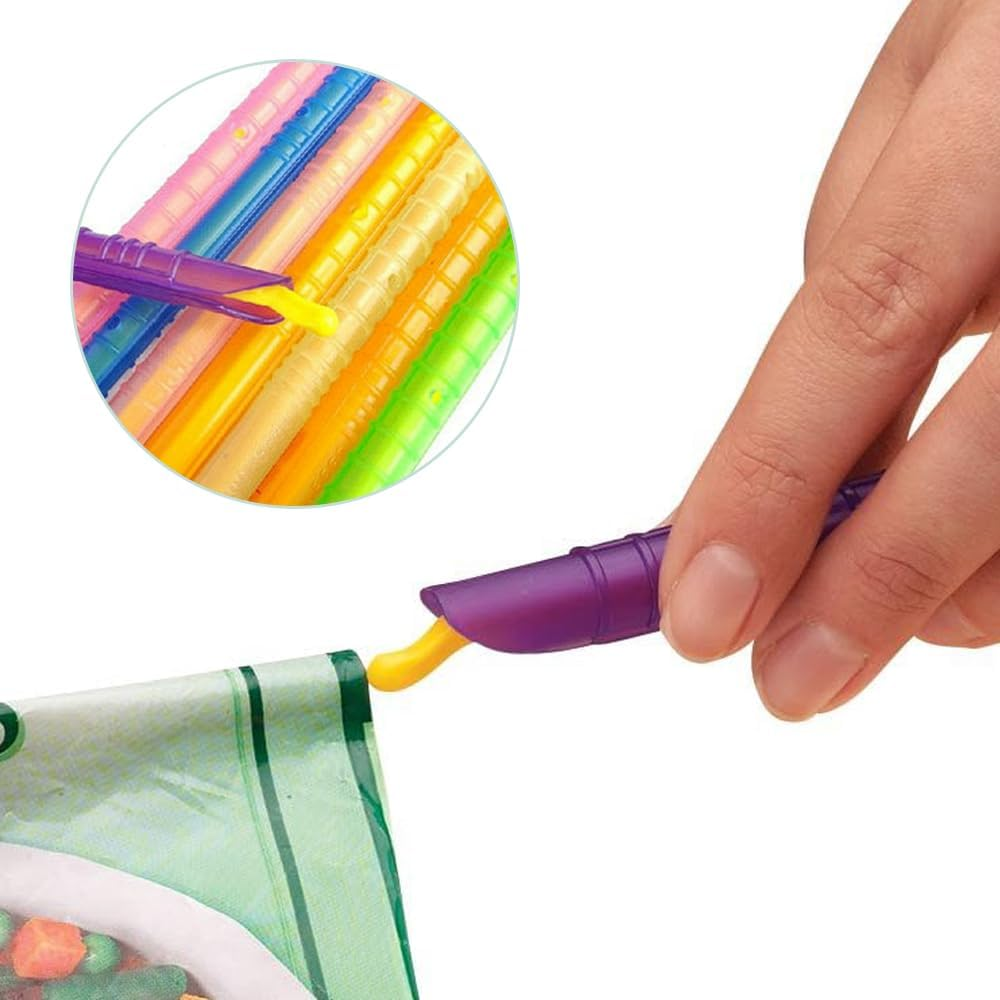 Bag Sealer Sealing Sticks Bag Clips Sealing Clips, 24Pcs Food Bag Sealer Sticks Bag Sealing Clips,Food Storage Sealer Sticks,Bag Sealing Clips Plastic Sealer Clips,Bag Sealer Clips,Bag Sealing Sticks image number 1